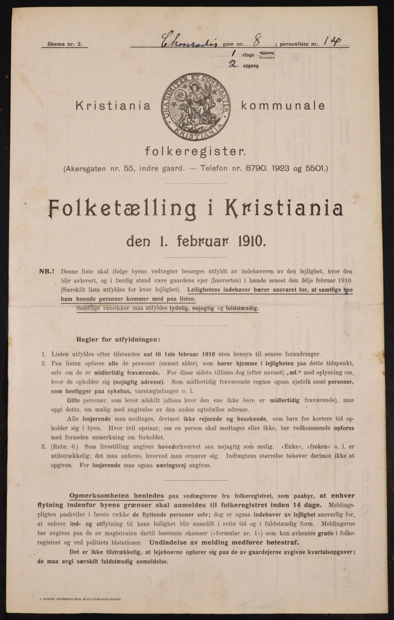 OBA, Kommunal folketelling 1.2.1910 for Kristiania, 1910, s. 13025