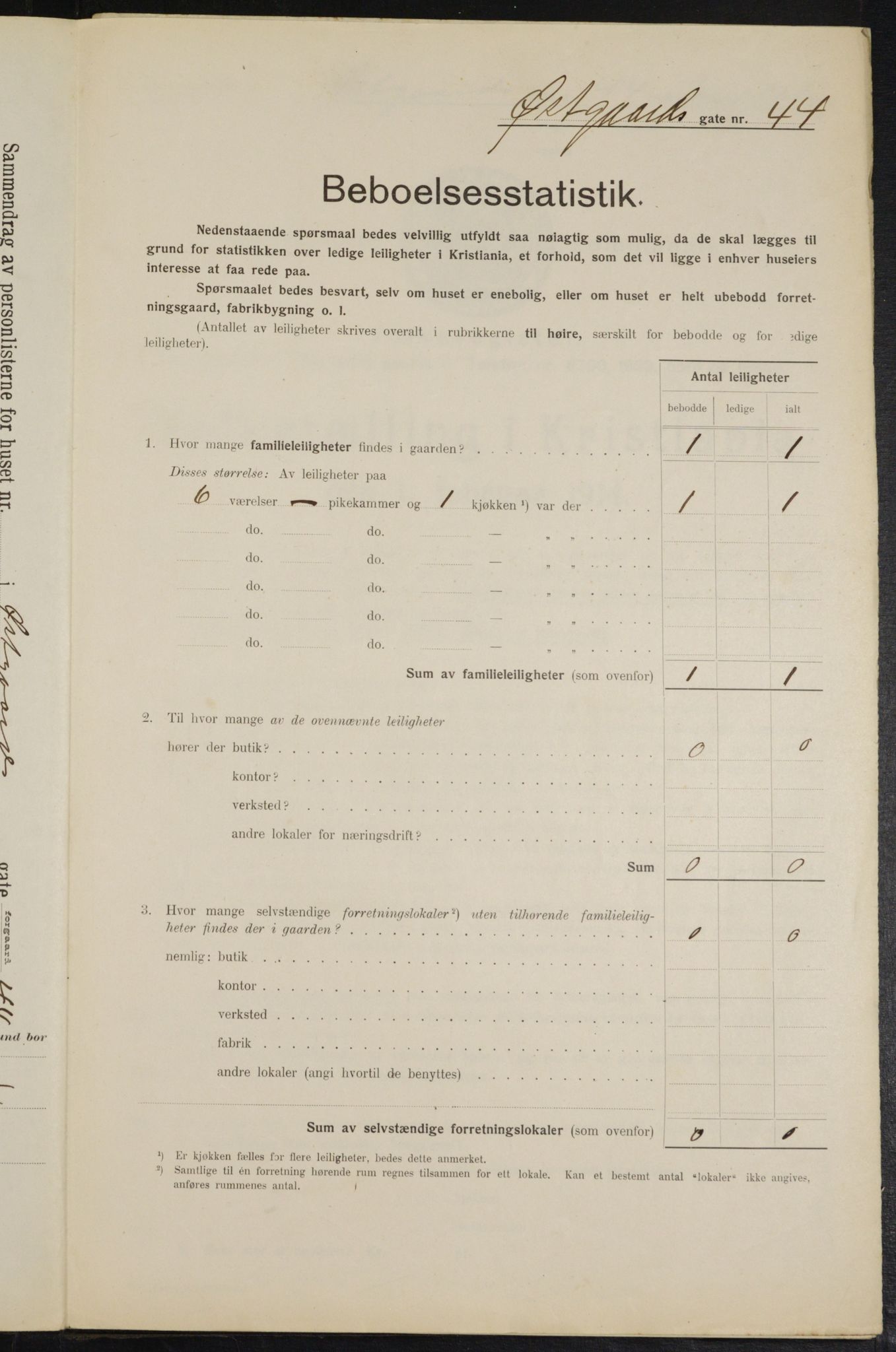 OBA, Kommunal folketelling 1.2.1914 for Kristiania, 1914, s. 130397