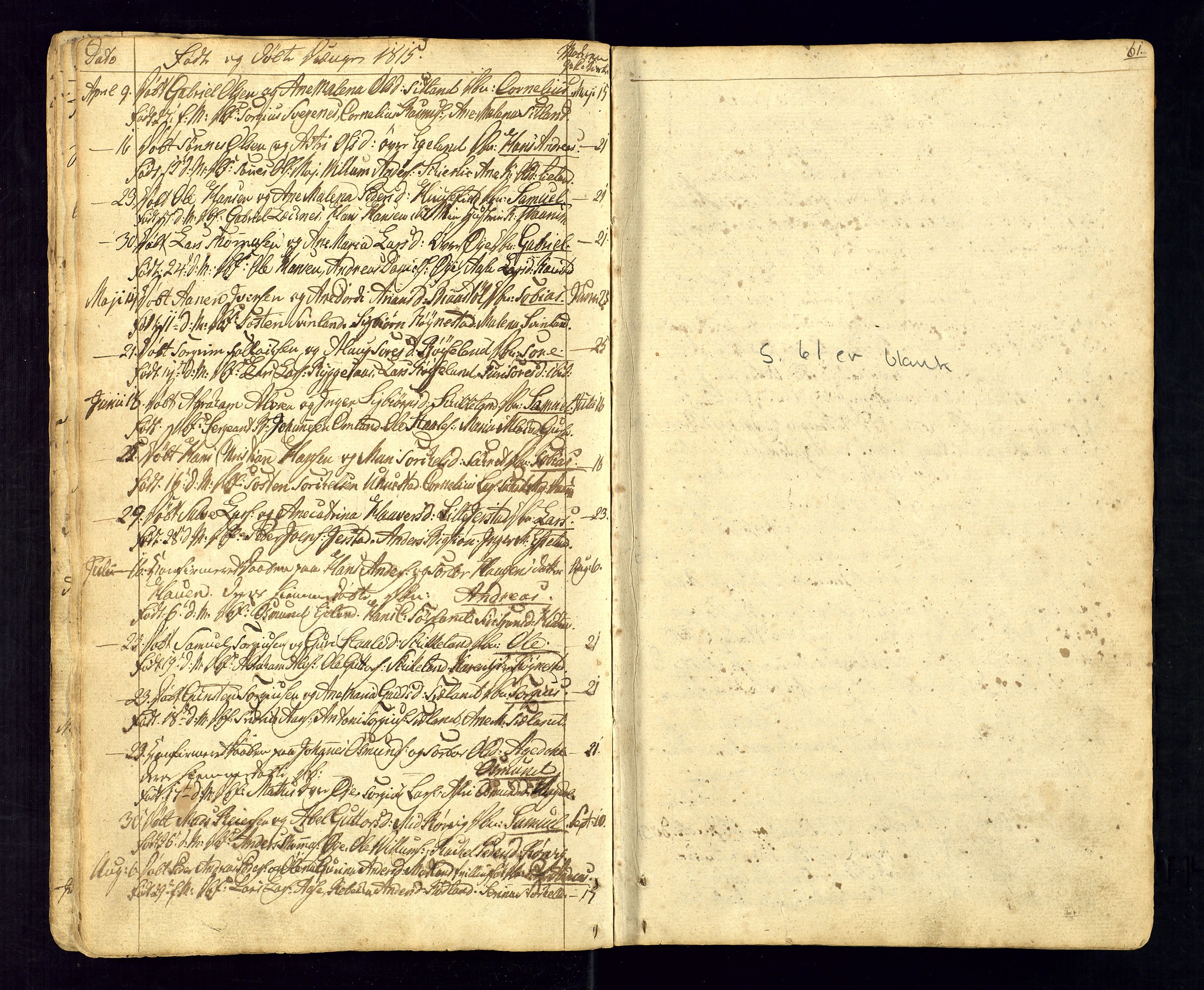 Kvinesdal sokneprestkontor, SAK/1111-0026/F/Fa/Fab/L0002: Ministerialbok nr. A 2, 1789-1815, s. 61