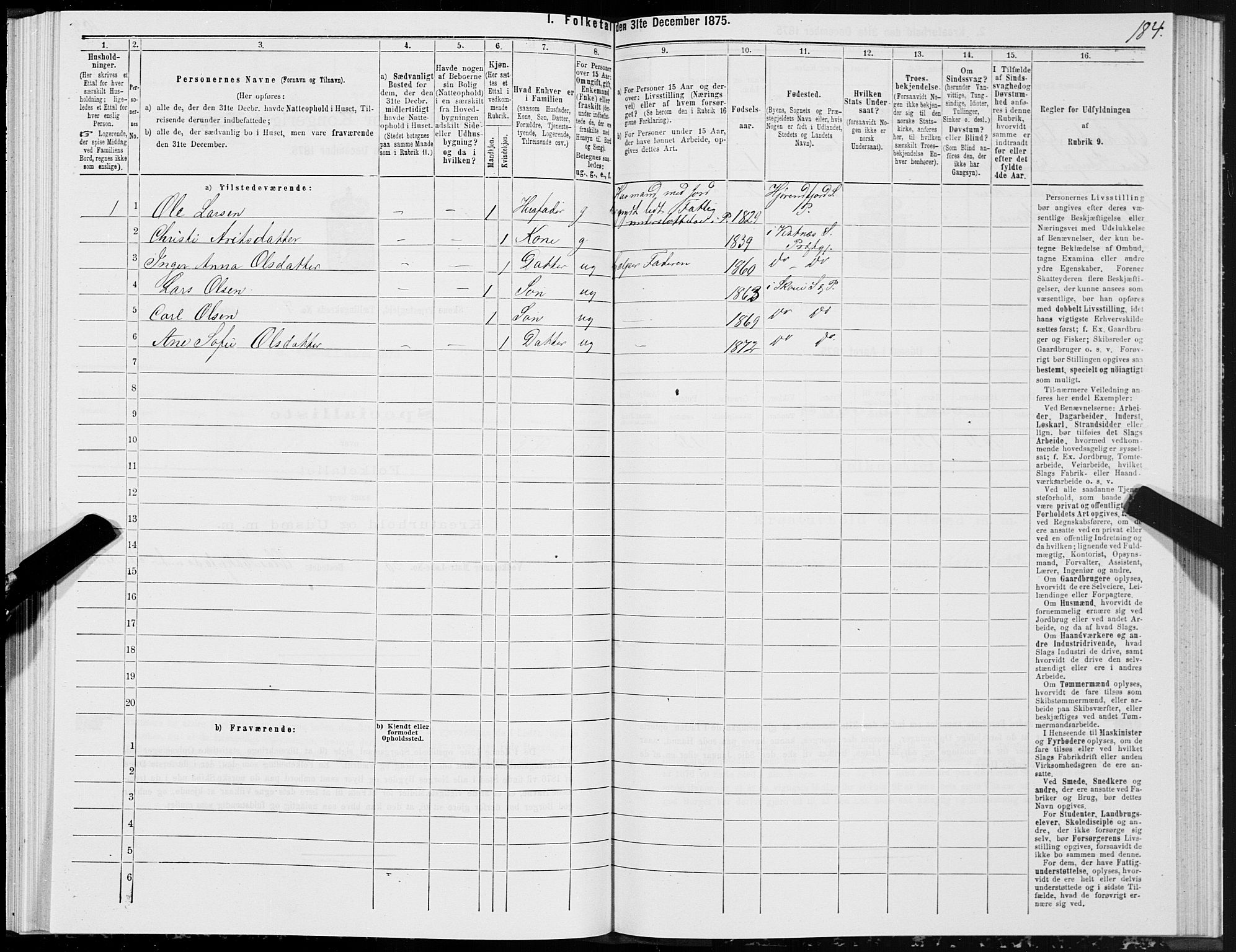 SAT, Folketelling 1875 for 1529P Skodje prestegjeld, 1875, s. 2184