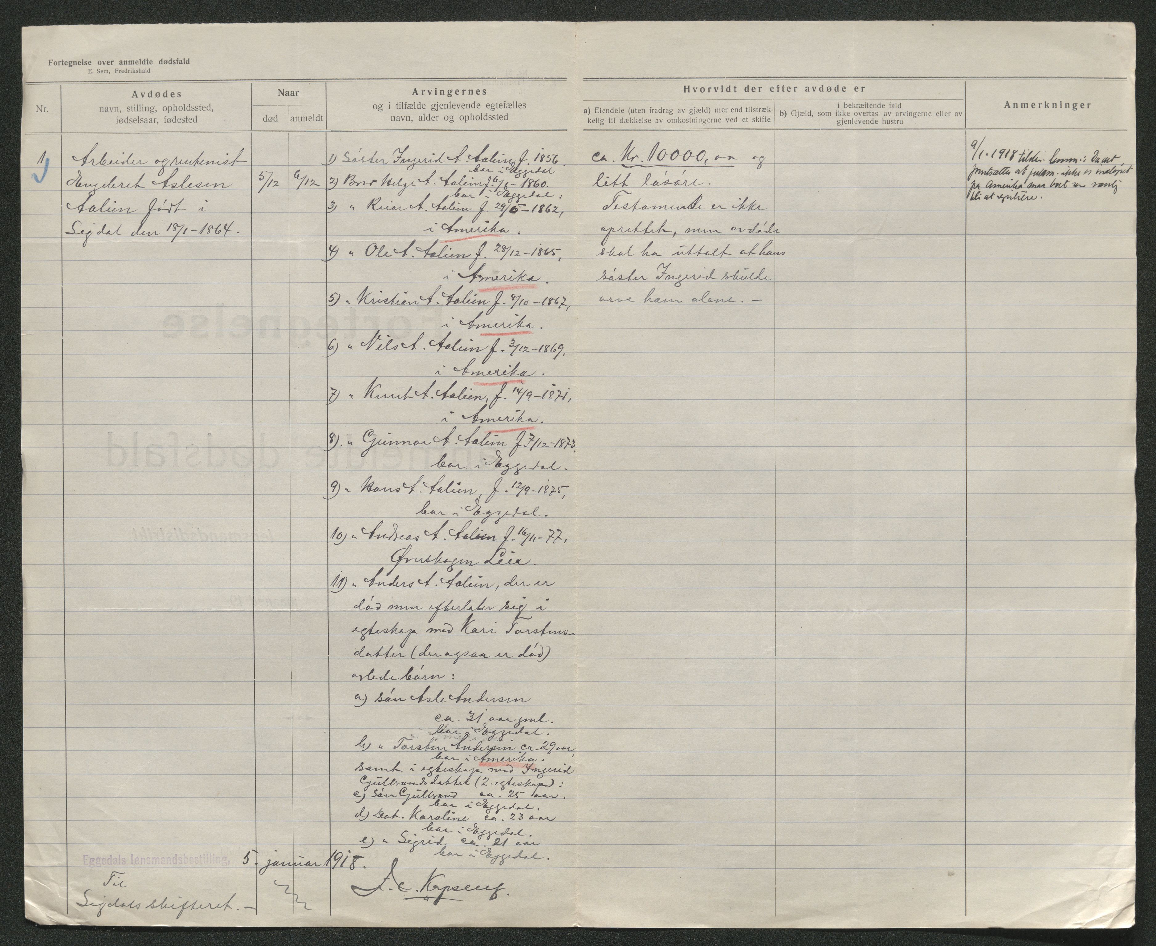 Eiker, Modum og Sigdal sorenskriveri, AV/SAKO-A-123/H/Ha/Hab/L0038: Dødsfallsmeldinger, 1916-1917, s. 756