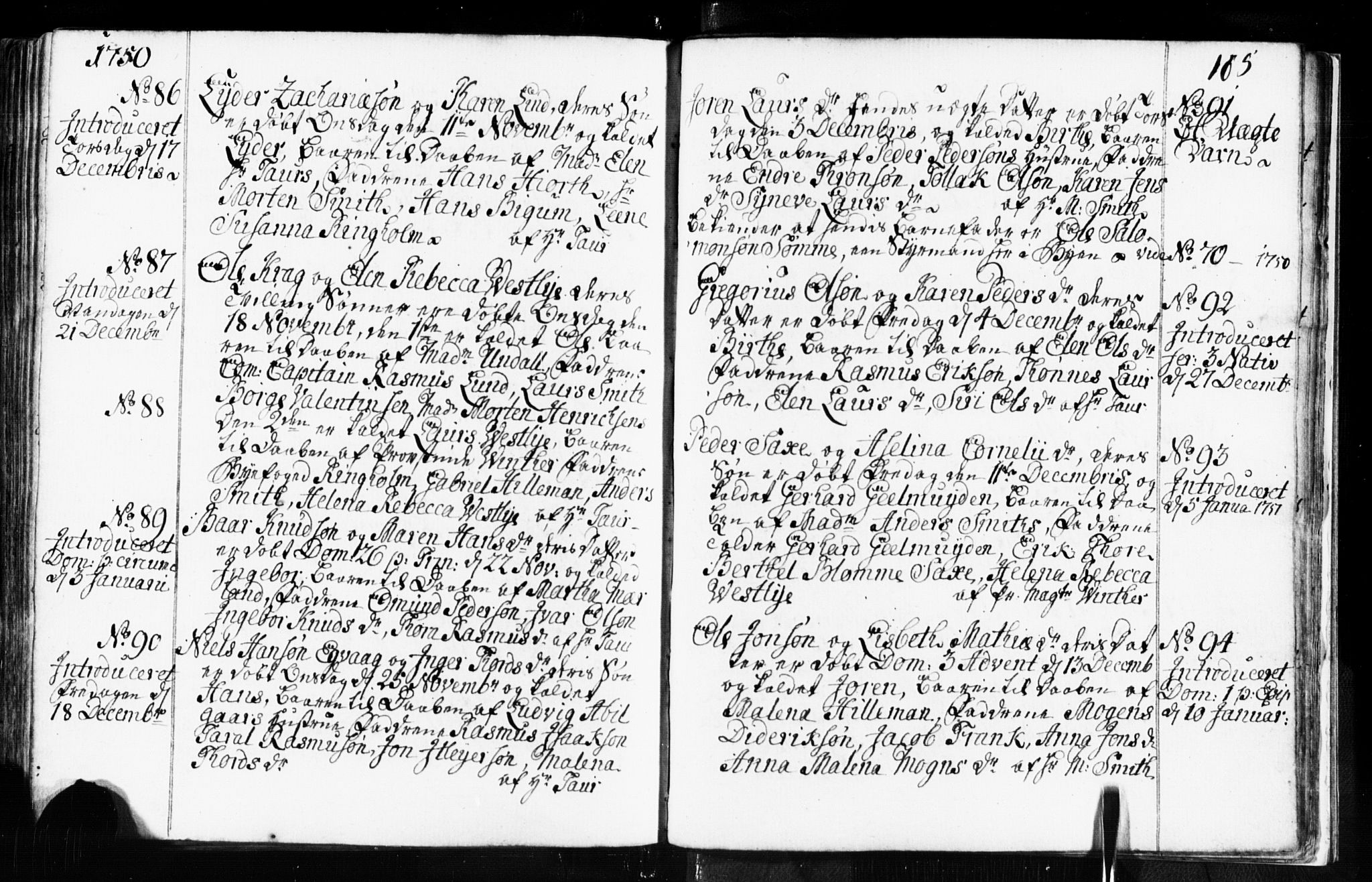 Domkirken sokneprestkontor, AV/SAST-A-101812/001/30/30BB/L0003: Klokkerbok nr. B 3, 1733-1751, s. 165