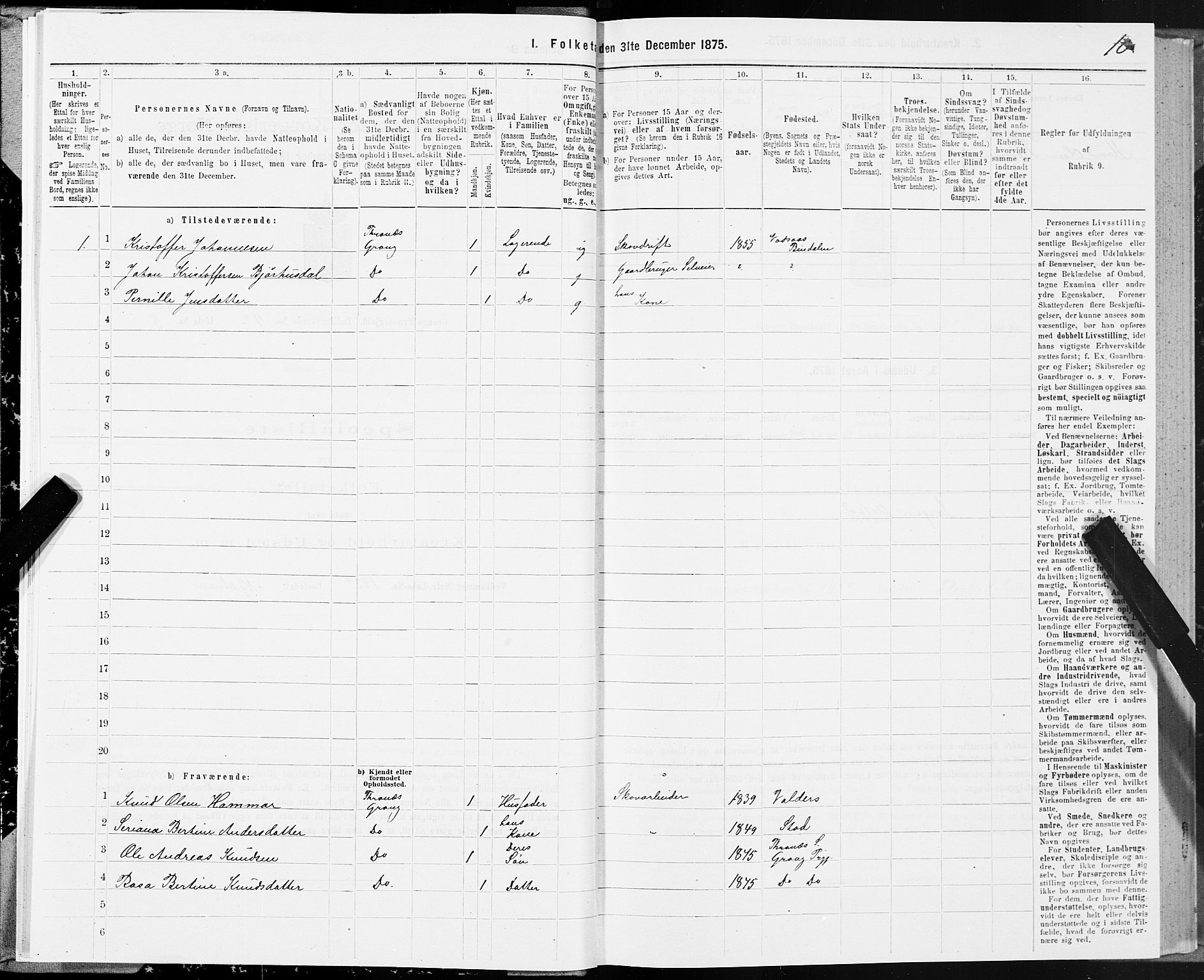 SAT, Folketelling 1875 for 1742P Grong prestegjeld, 1875, s. 3010