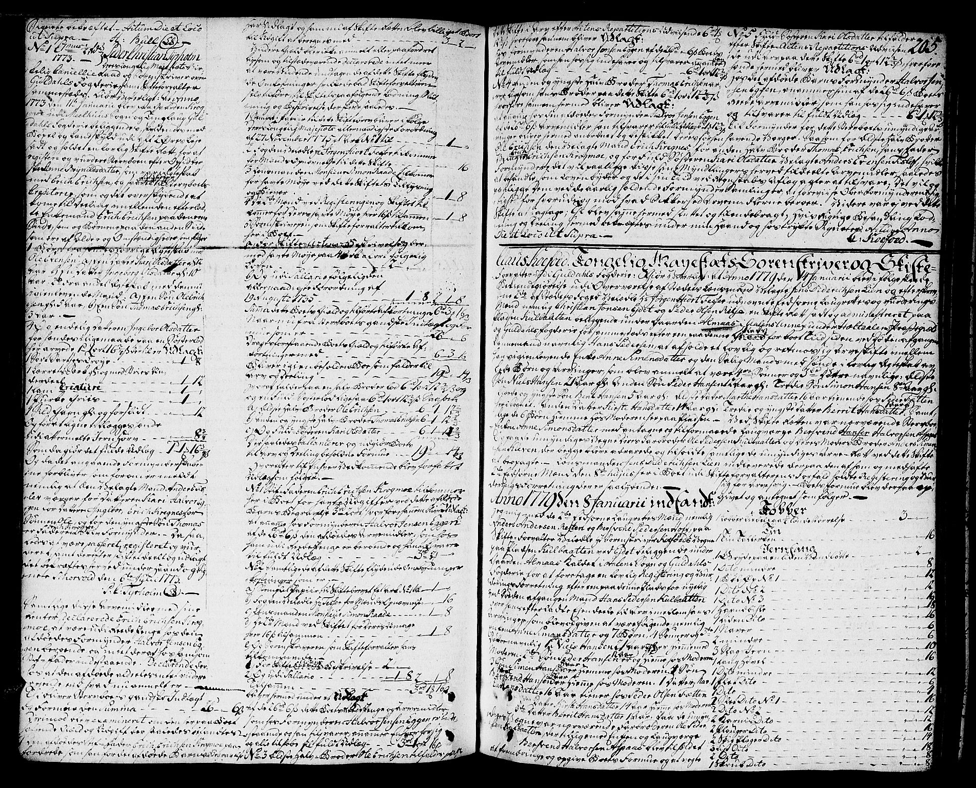 Gauldal sorenskriveri, SAT/A-0014/1/3/3A/L0006: Skifteprotokoll, 1777-1782, s. 204b-205a