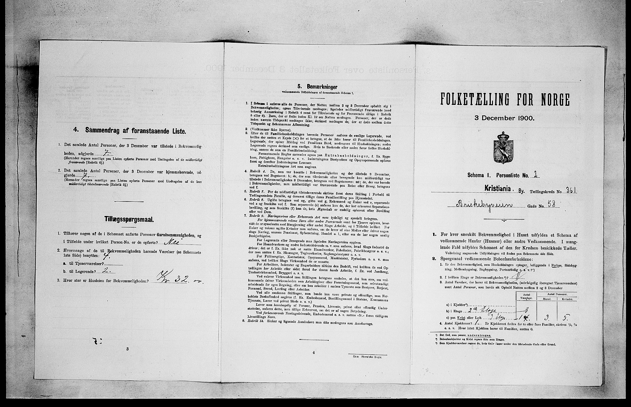 SAO, Folketelling 1900 for 0301 Kristiania kjøpstad, 1900, s. 8734