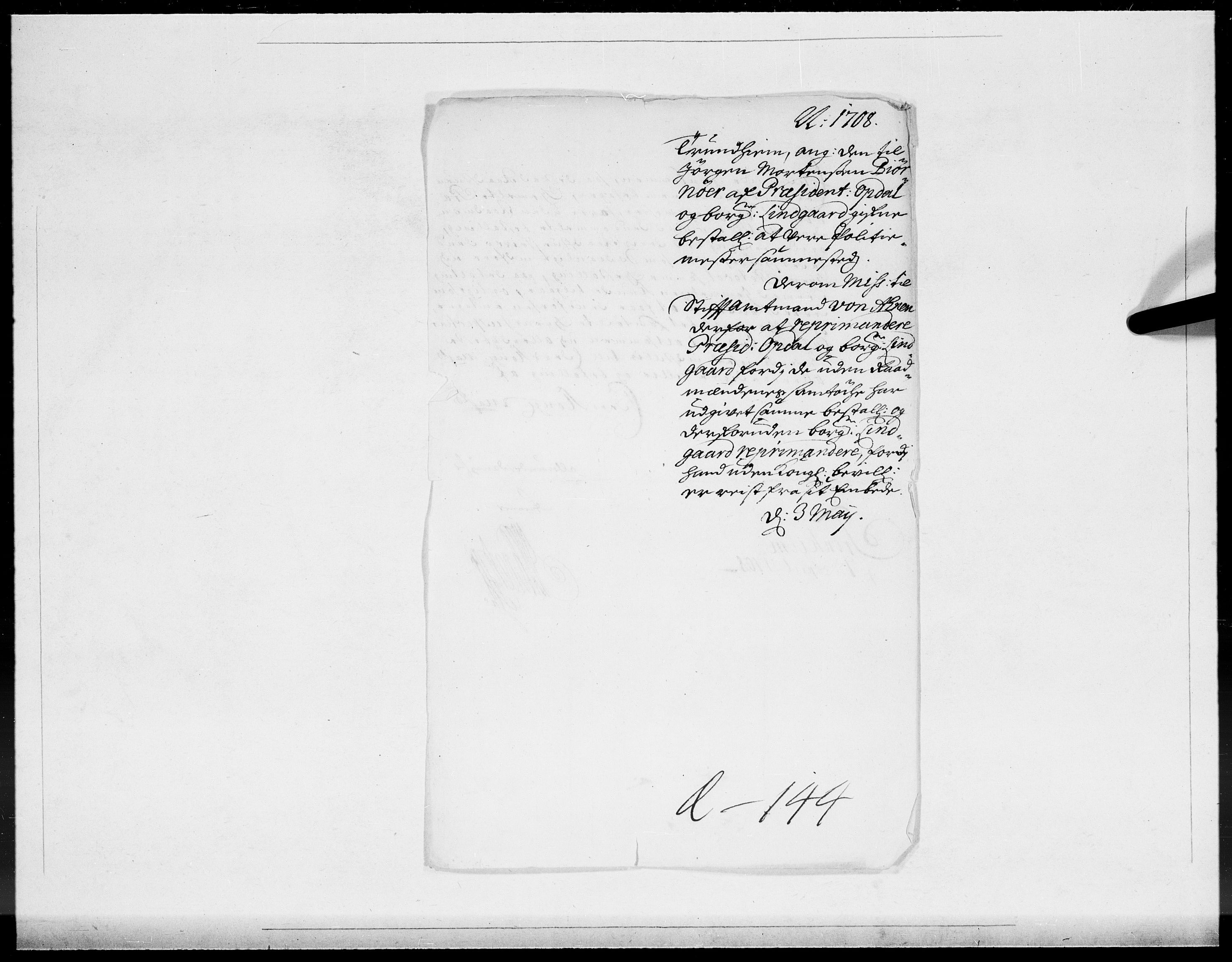 Danske Kanselli 1572-1799, RA/EA-3023/F/Fc/Fcc/Fcca/L0065: Norske innlegg 1572-1799, 1708, s. 435