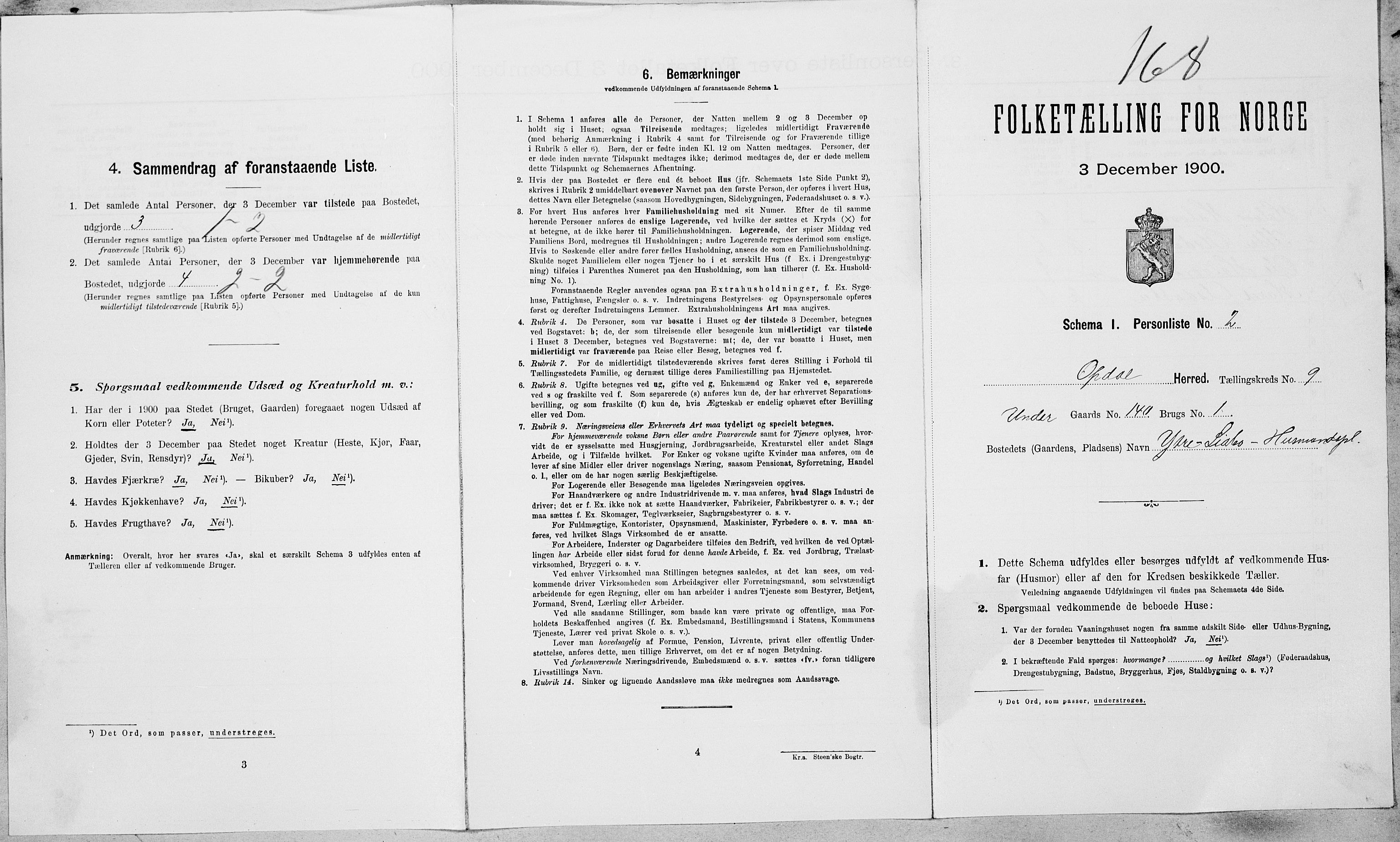 SAT, Folketelling 1900 for 1634 Oppdal herred, 1900, s. 800