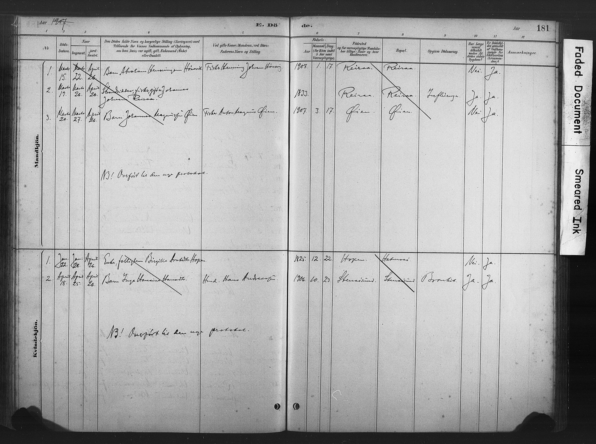 Ministerialprotokoller, klokkerbøker og fødselsregistre - Møre og Romsdal, AV/SAT-A-1454/583/L0954: Ministerialbok nr. 583A01, 1880-1906, s. 181