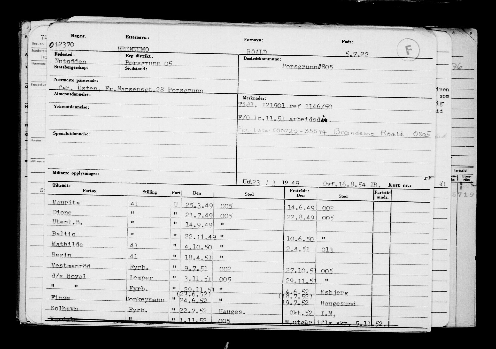 Direktoratet for sjømenn, RA/S-3545/G/Gb/L0208: Hovedkort, 1922, s. 271