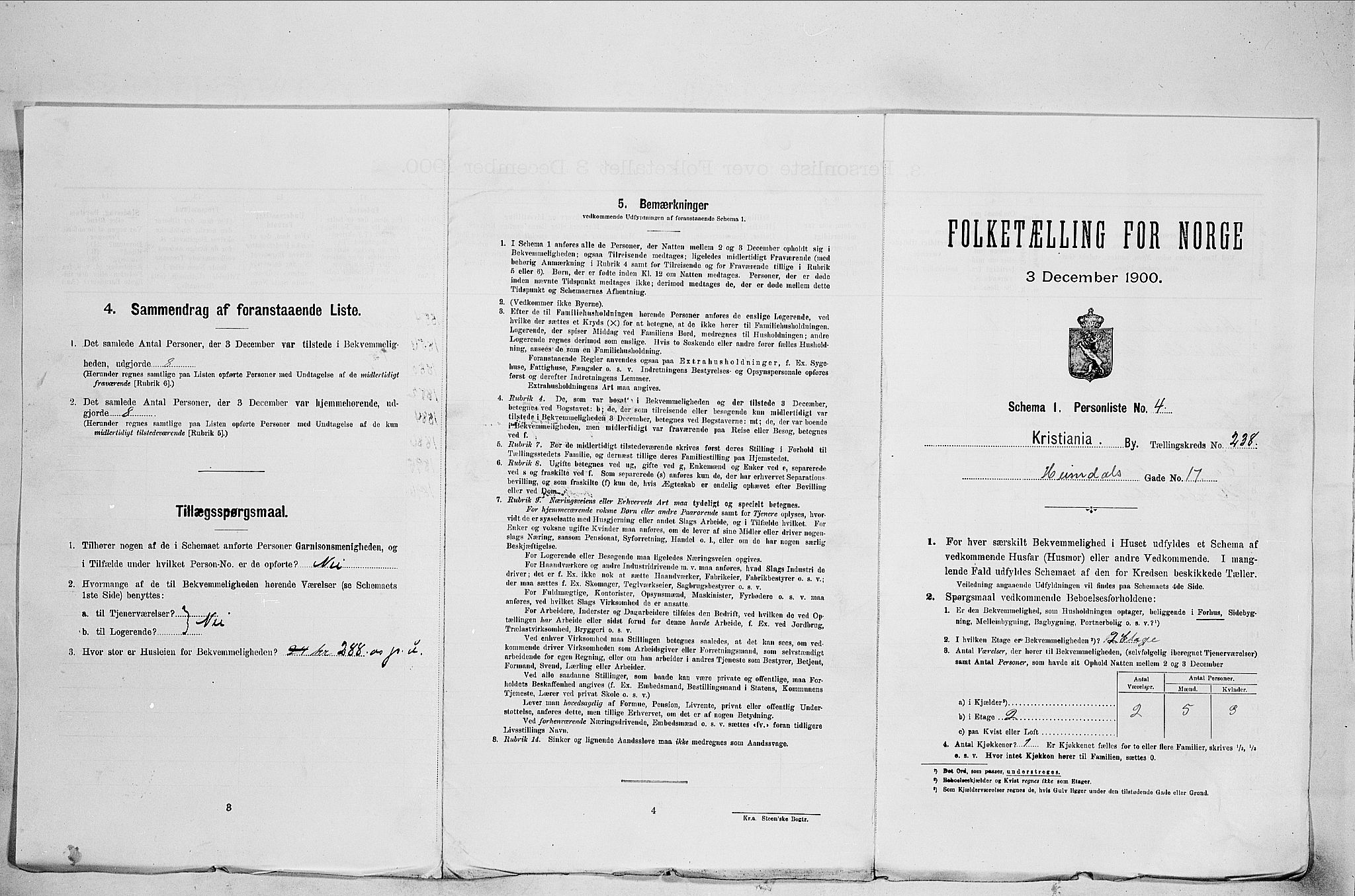 SAO, Folketelling 1900 for 0301 Kristiania kjøpstad, 1900, s. 34533