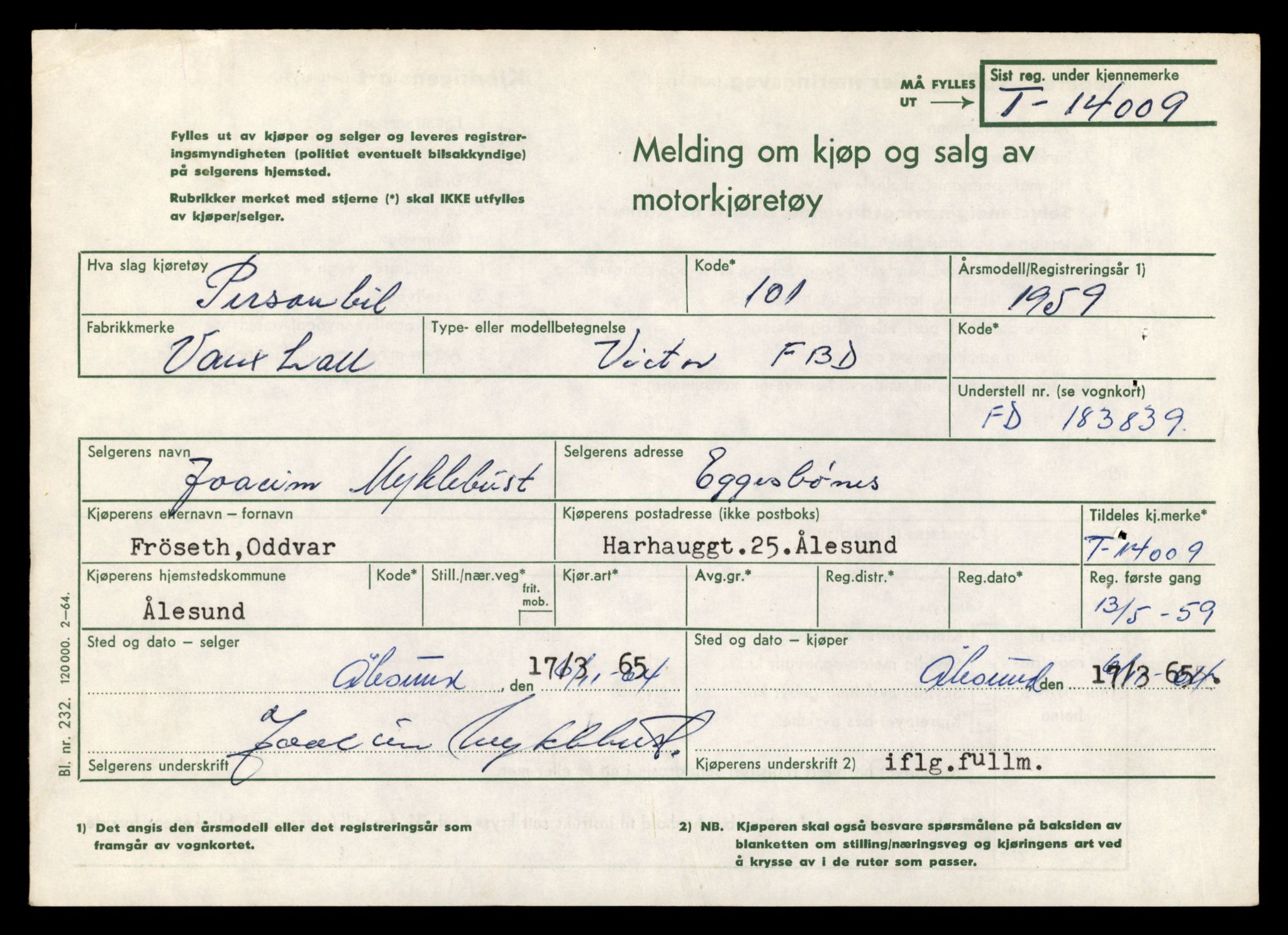 Møre og Romsdal vegkontor - Ålesund trafikkstasjon, AV/SAT-A-4099/F/Fe/L0042: Registreringskort for kjøretøy T 13906 - T 14079, 1927-1998, s. 1469