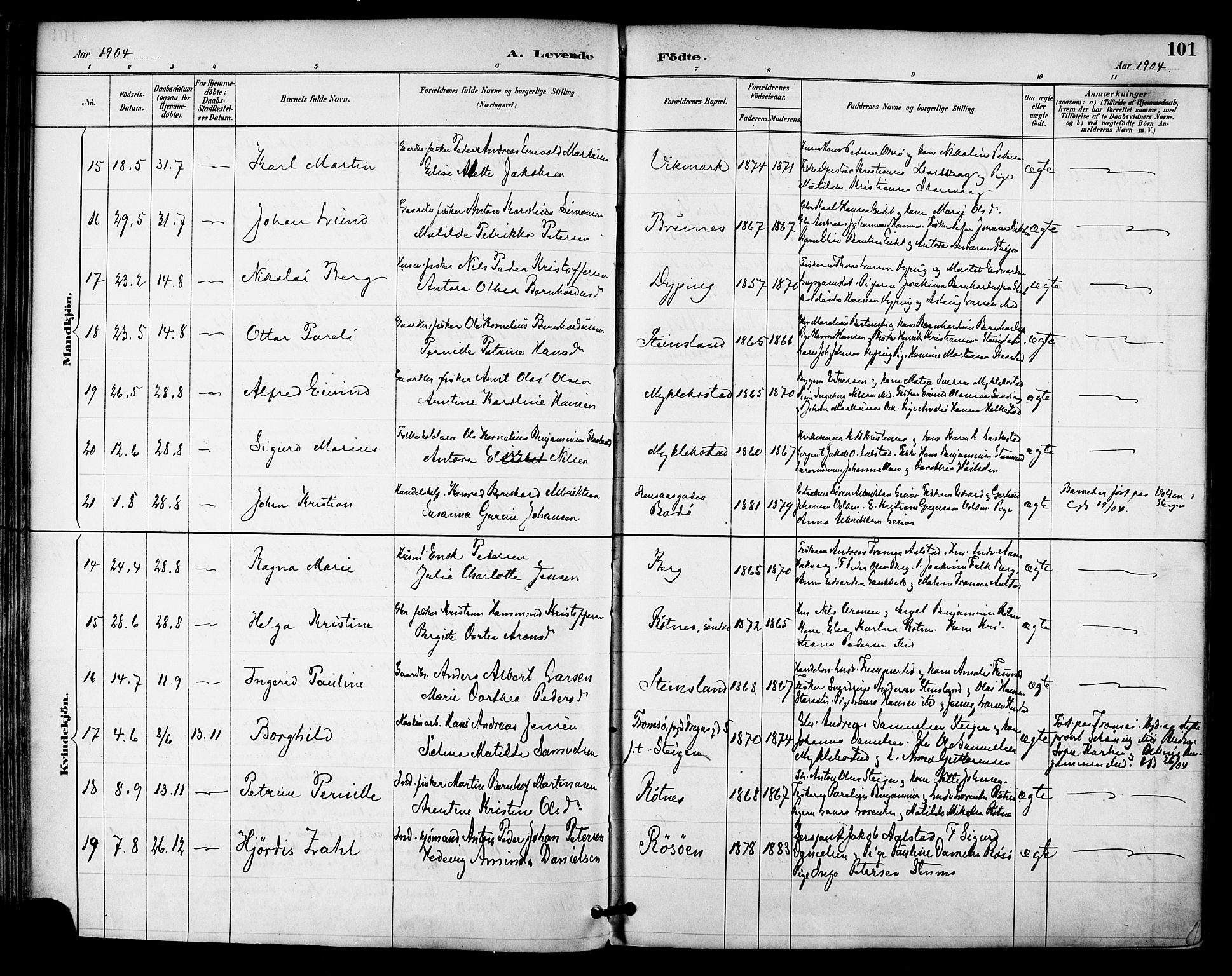 Ministerialprotokoller, klokkerbøker og fødselsregistre - Nordland, AV/SAT-A-1459/855/L0803: Ministerialbok nr. 855A11, 1887-1905, s. 101