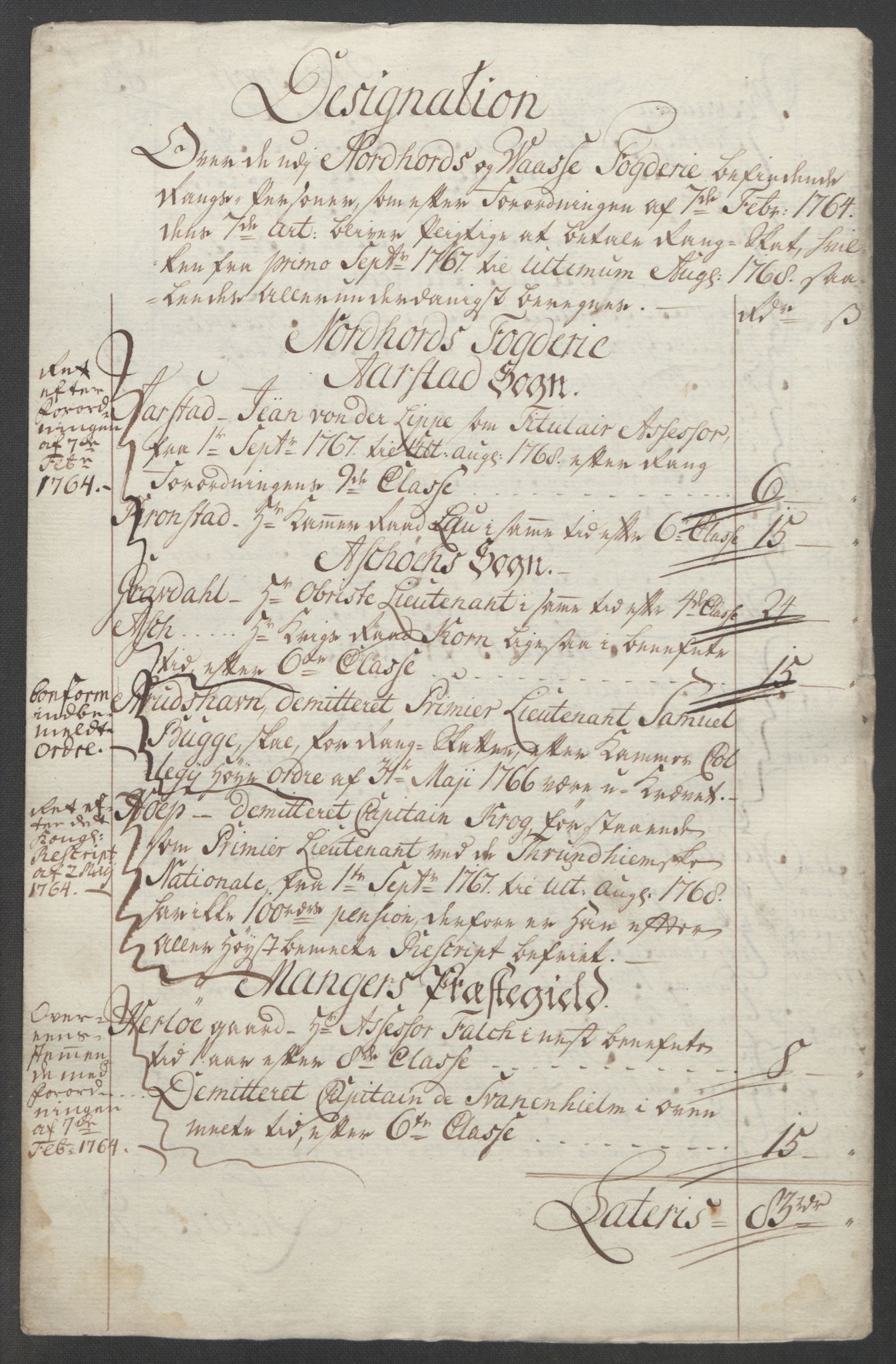 Rentekammeret inntil 1814, Reviderte regnskaper, Fogderegnskap, AV/RA-EA-4092/R51/L3303: Ekstraskatten Nordhordland og Voss, 1762-1772, s. 181