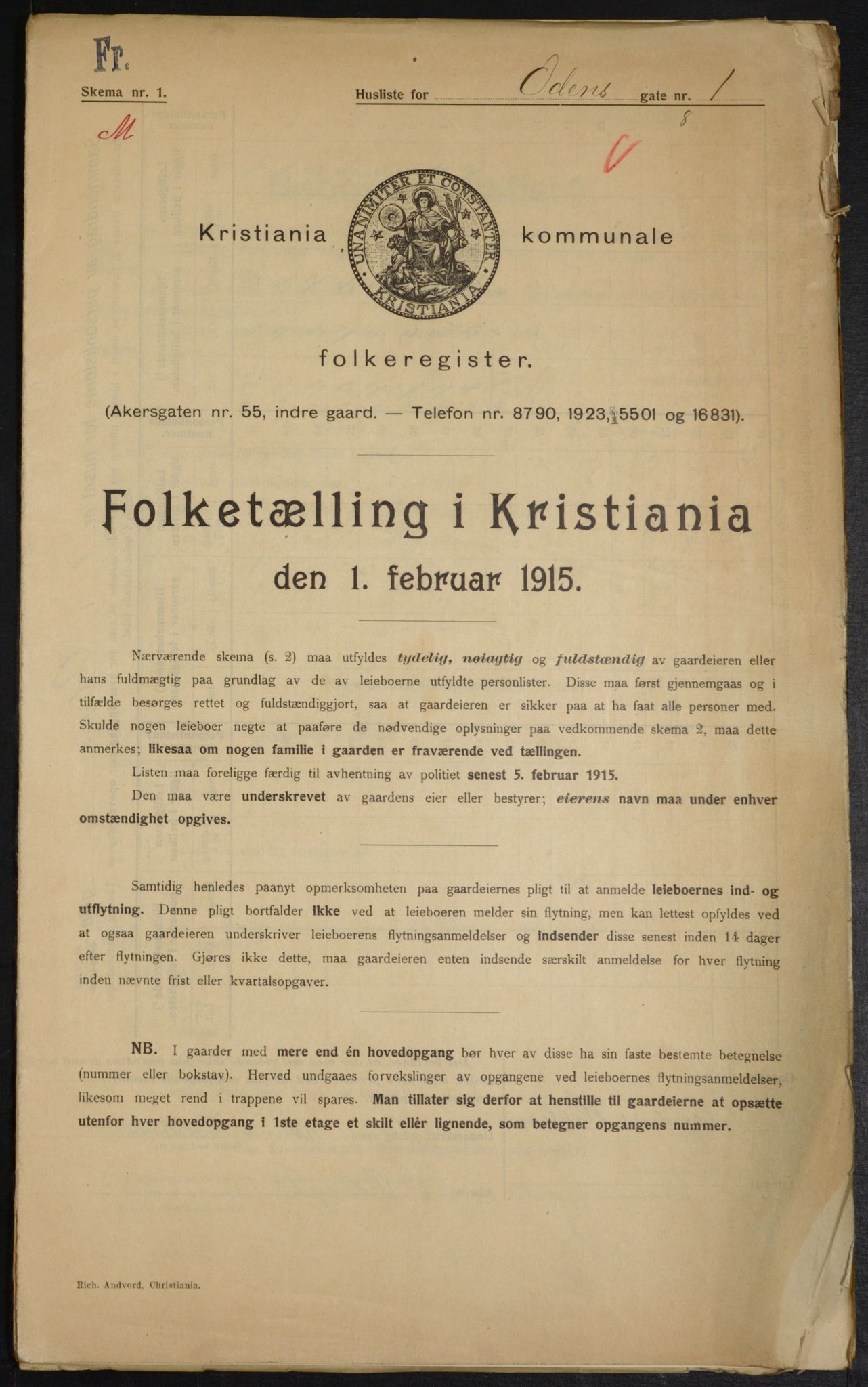 OBA, Kommunal folketelling 1.2.1915 for Kristiania, 1915, s. 73863