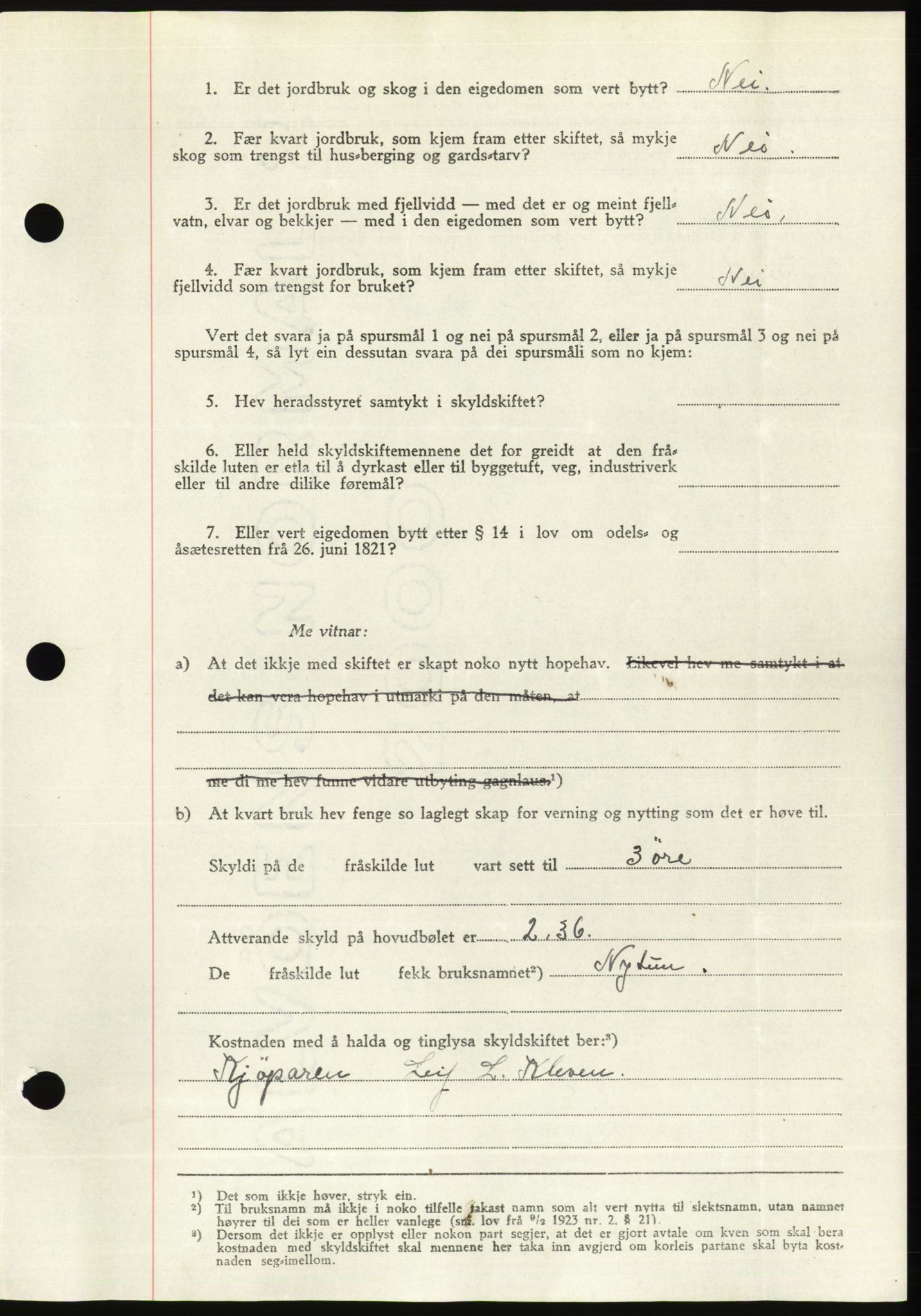 Søre Sunnmøre sorenskriveri, AV/SAT-A-4122/1/2/2C/L0081: Pantebok nr. 7A, 1947-1948, Dagboknr: 1065/1947