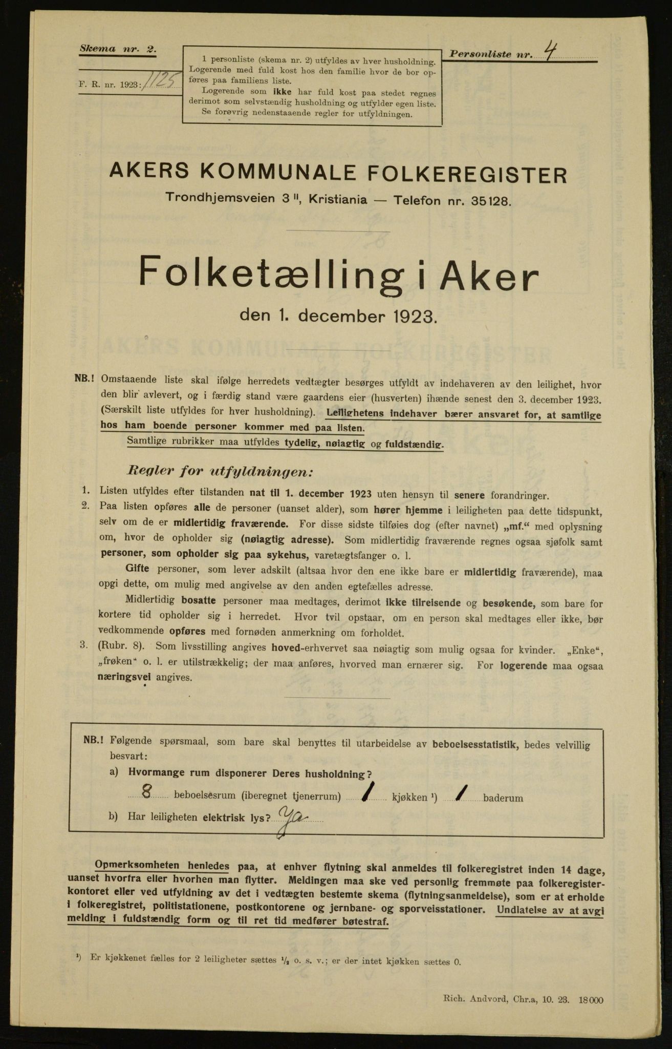 , Kommunal folketelling 1.12.1923 for Aker, 1923, s. 6776