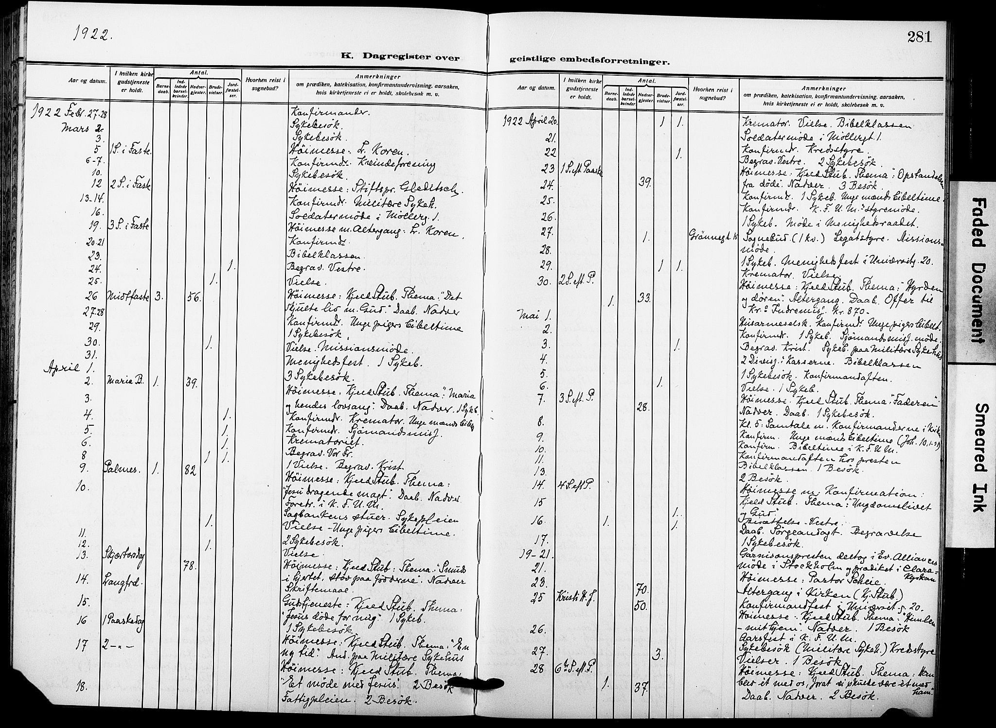 Garnisonsmenigheten Kirkebøker, AV/SAO-A-10846/F/Fa/L0016: Ministerialbok nr. 16, 1922-1930, s. 281