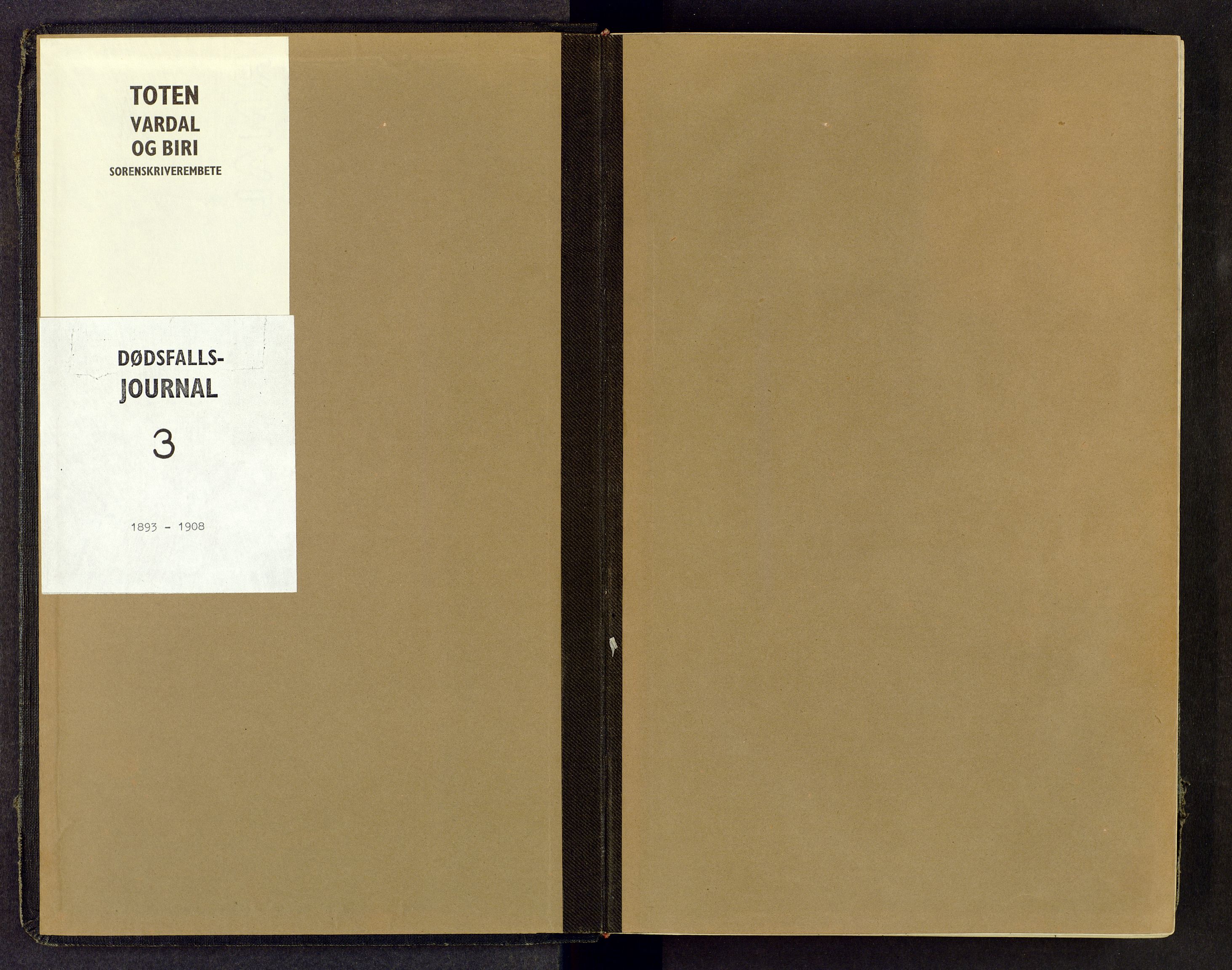 Toten tingrett, AV/SAH-TING-006/J/Jl/L0003: Dødsfallsjournal, 1893-1908