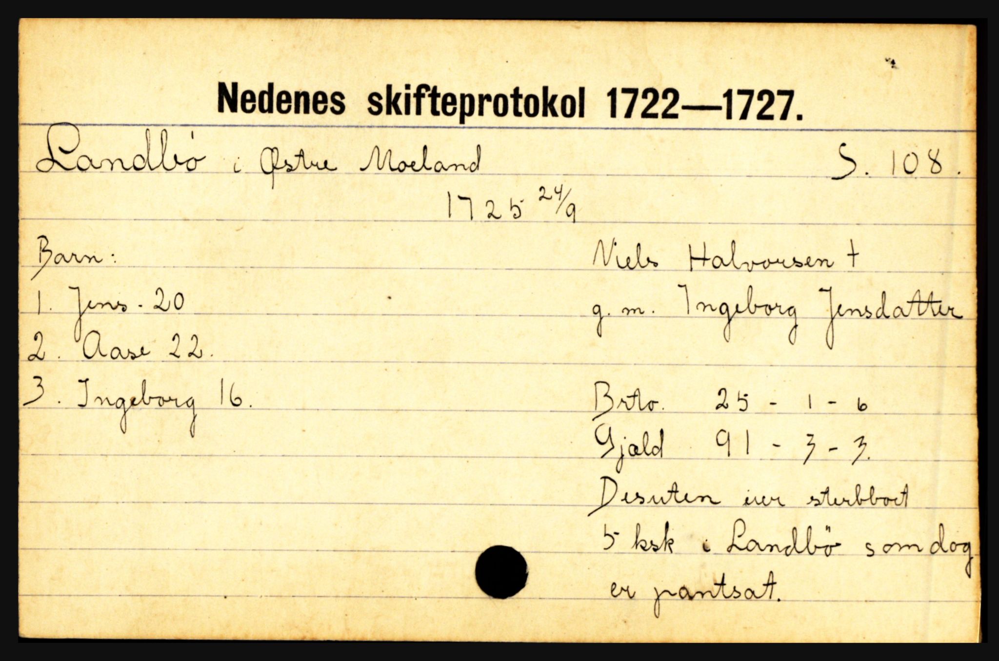 Nedenes sorenskriveri før 1824, AV/SAK-1221-0007/H, s. 16615