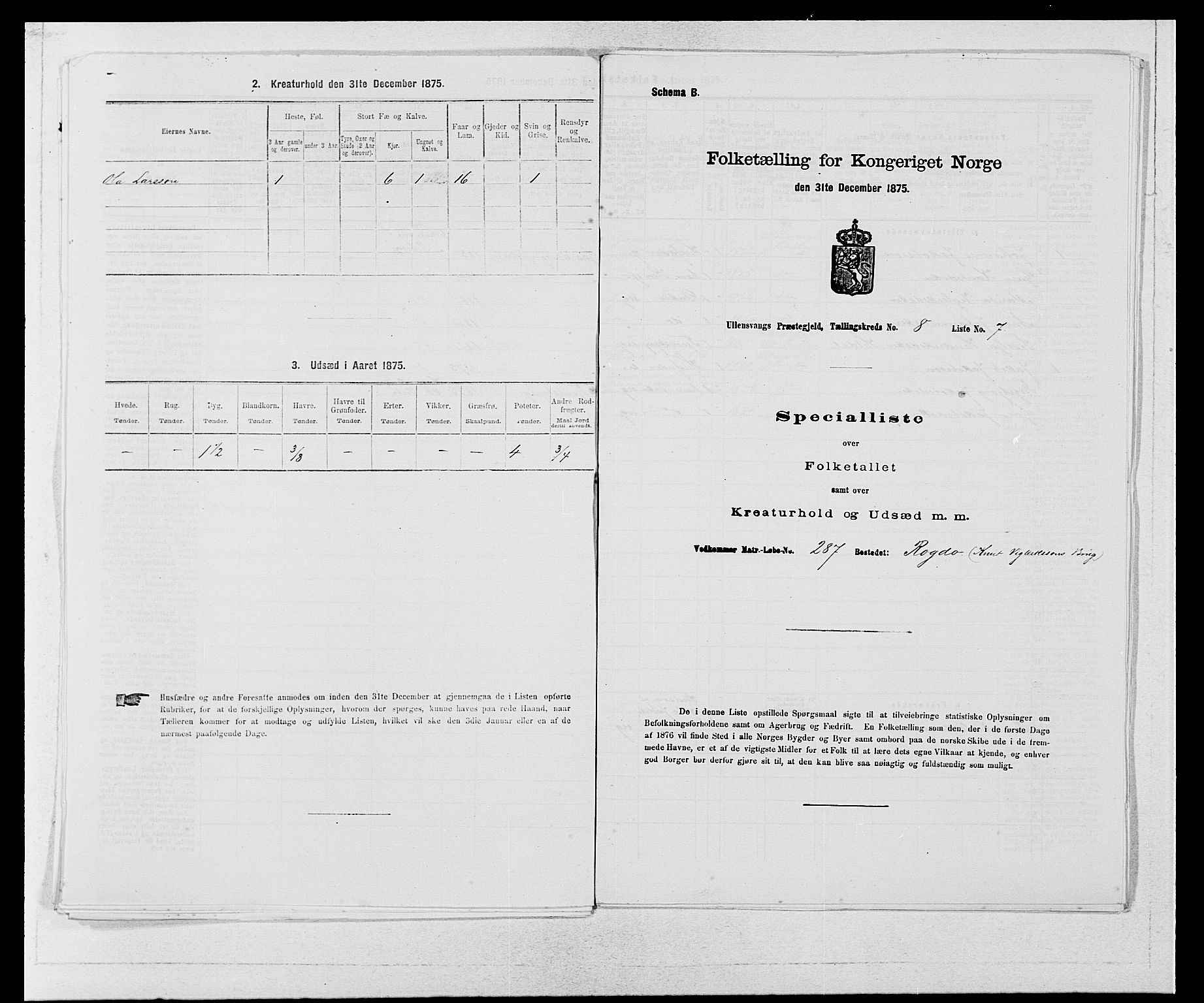 SAB, Folketelling 1875 for 1230P Ullensvang prestegjeld, 1875, s. 754