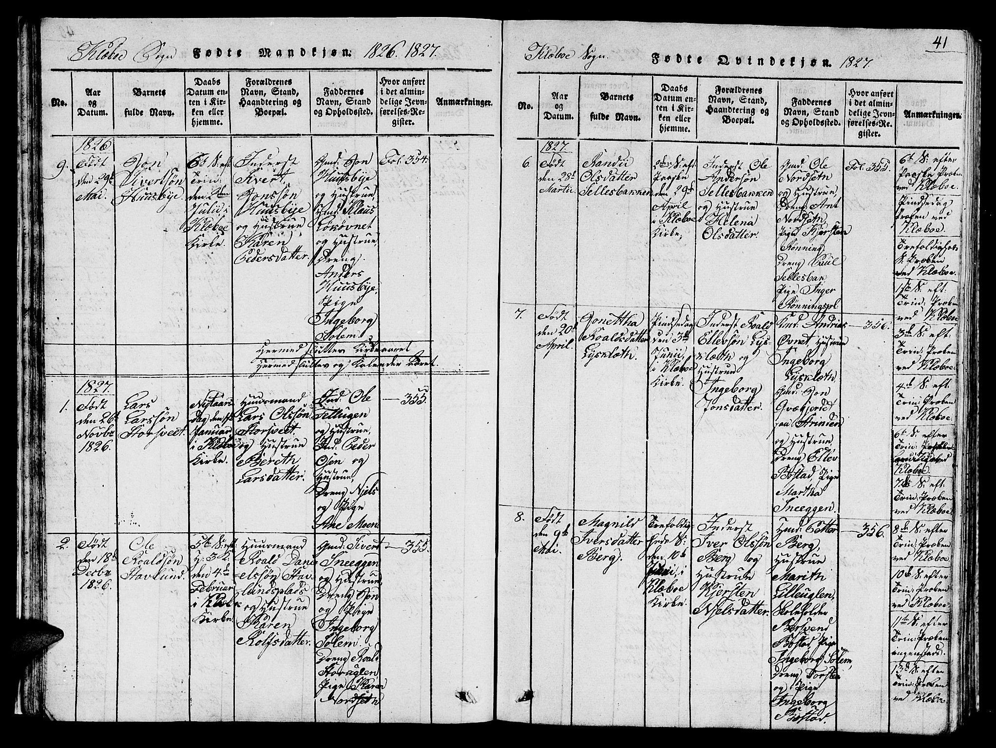 Ministerialprotokoller, klokkerbøker og fødselsregistre - Sør-Trøndelag, AV/SAT-A-1456/618/L0450: Klokkerbok nr. 618C01, 1816-1865, s. 41