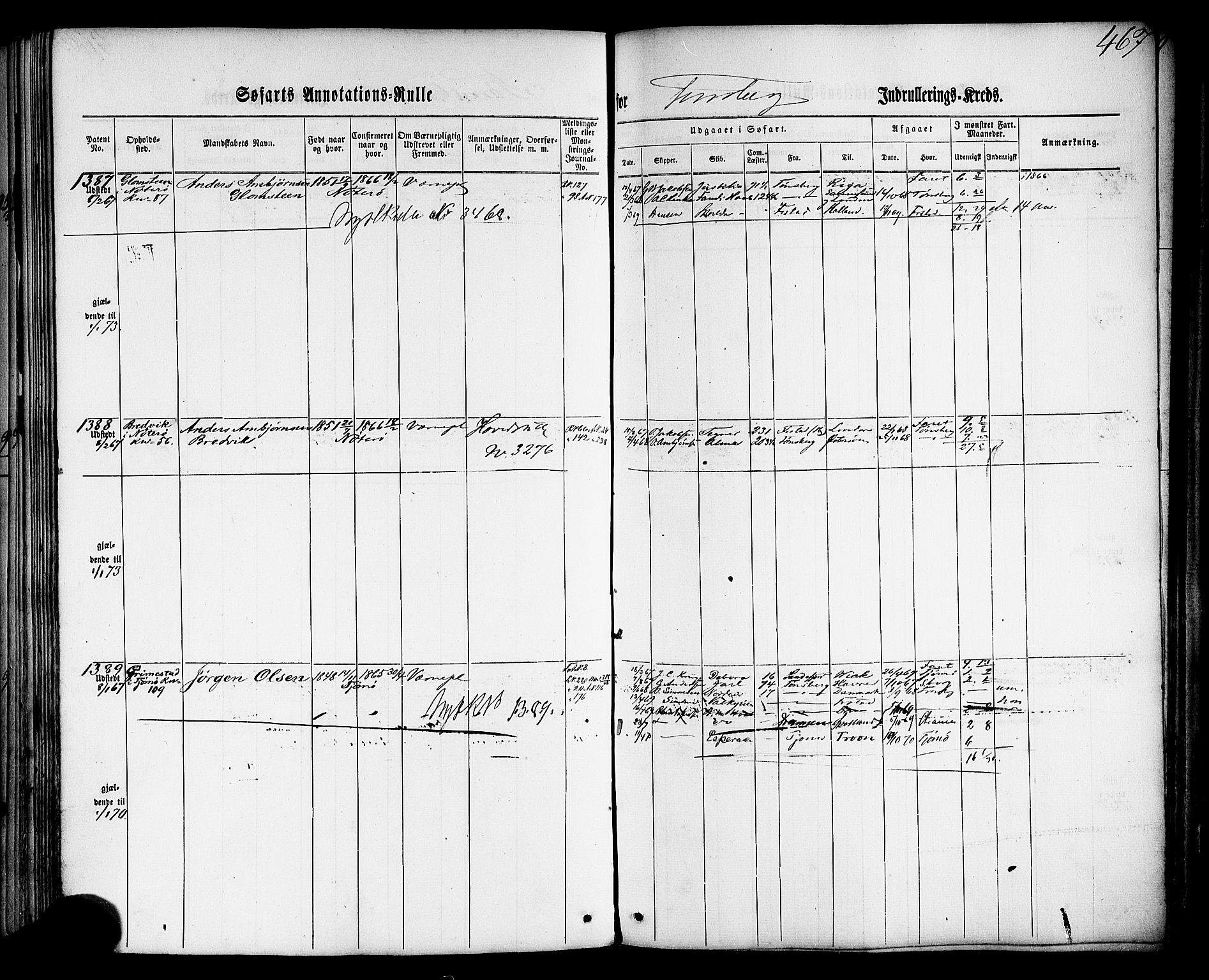 Tønsberg innrulleringskontor, AV/SAKO-A-786/F/Fb/L0001: Annotasjonsrulle Patent nr. 1-1724, 1860-1868, s. 486