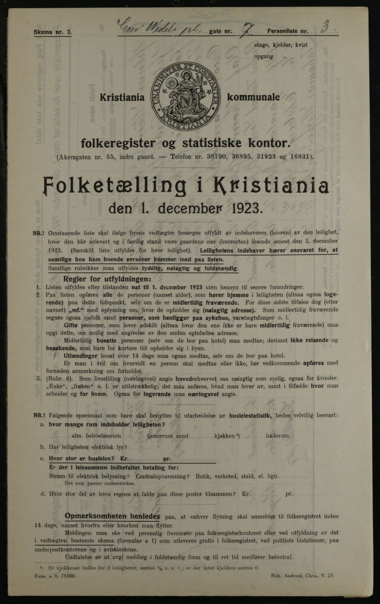 OBA, Kommunal folketelling 1.12.1923 for Kristiania, 1923, s. 33826