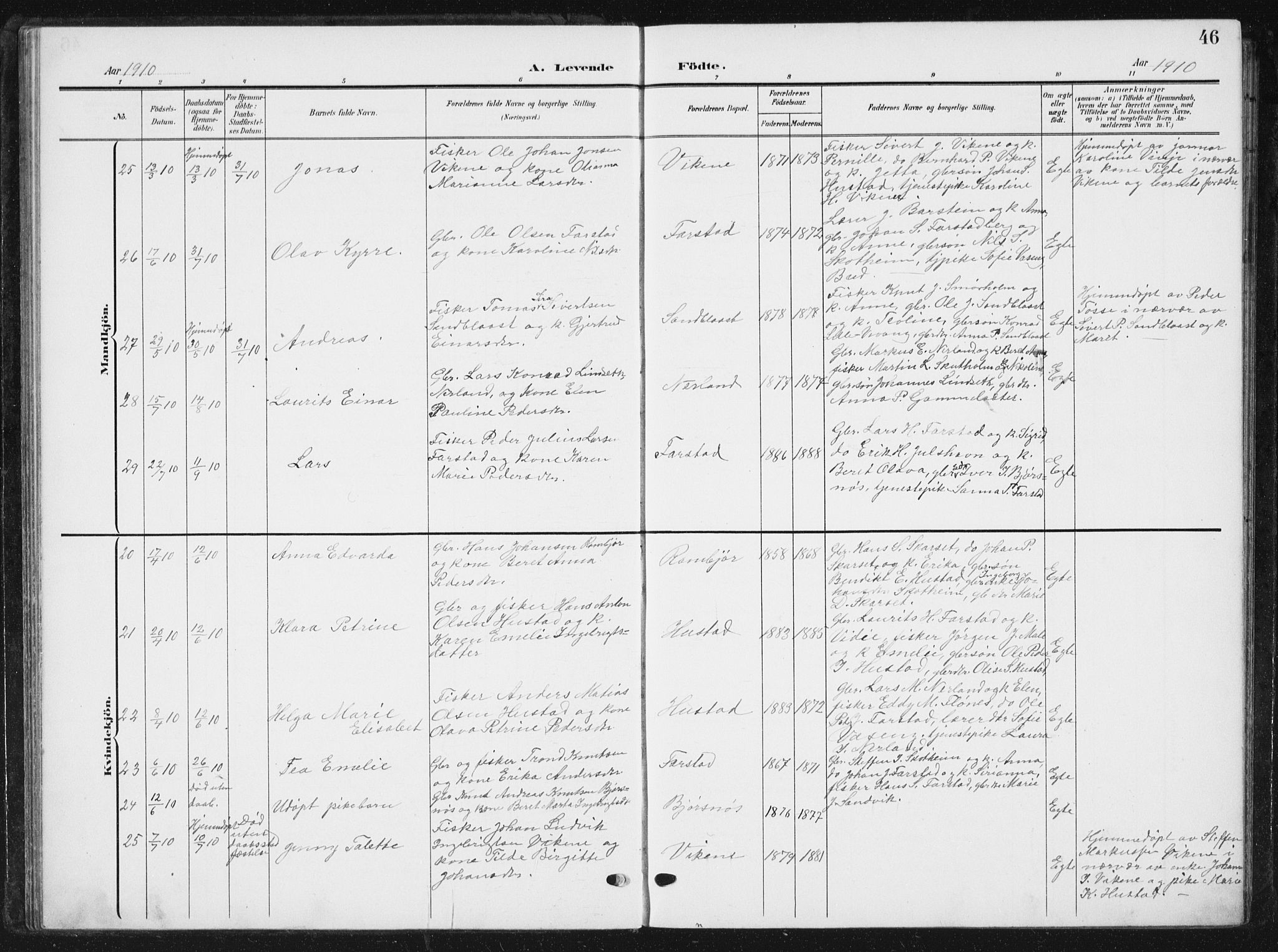 Ministerialprotokoller, klokkerbøker og fødselsregistre - Møre og Romsdal, SAT/A-1454/567/L0784: Klokkerbok nr. 567C04, 1903-1938, s. 46