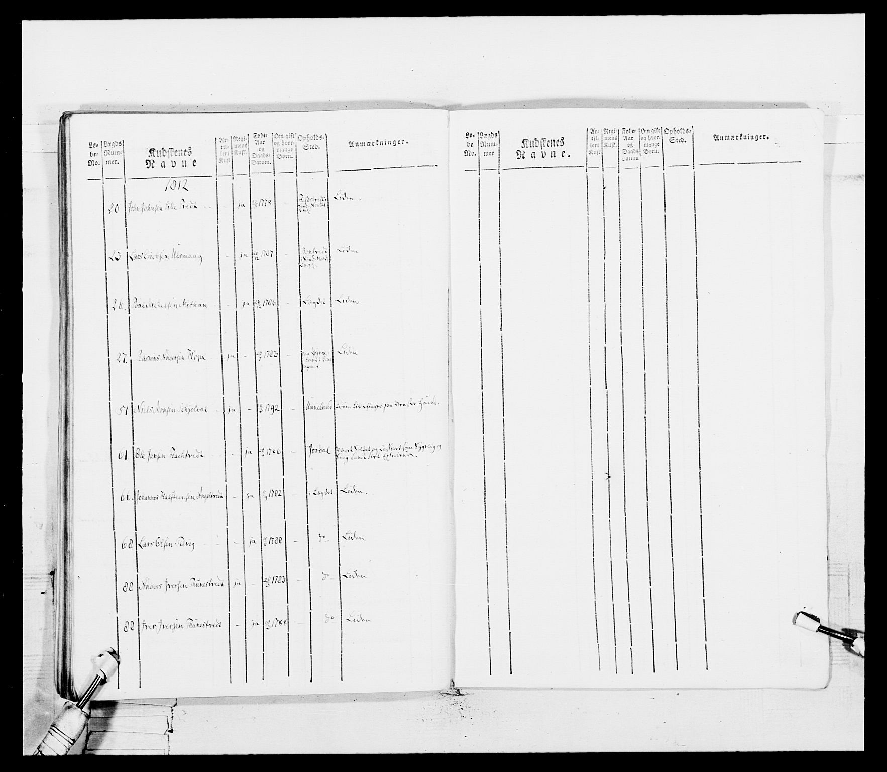Generalitets- og kommissariatskollegiet, Det kongelige norske kommissariatskollegium, AV/RA-EA-5420/E/Eh/L0099: Bergenhusiske nasjonale infanteriregiment, 1812, s. 278