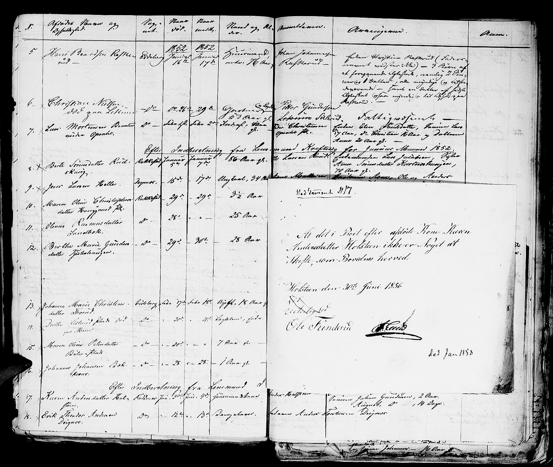 Rakkestad sorenskriveri, AV/SAO-A-10686/H/Ha/Haa/L0001: Dødsanmeldelsesprotokoller, 1835-1853