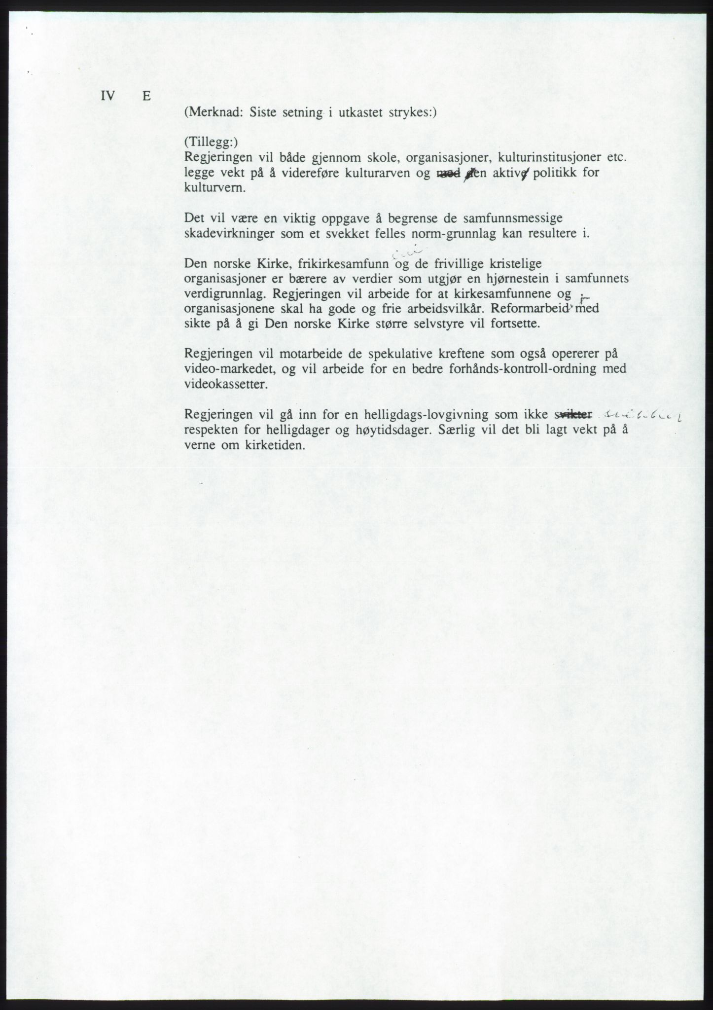 Forhandlingsmøtene 1989 mellom Høyre, KrF og Senterpartiet om dannelse av regjering, AV/RA-PA-0697/A/L0001: Forhandlingsprotokoll med vedlegg, 1989, s. 29