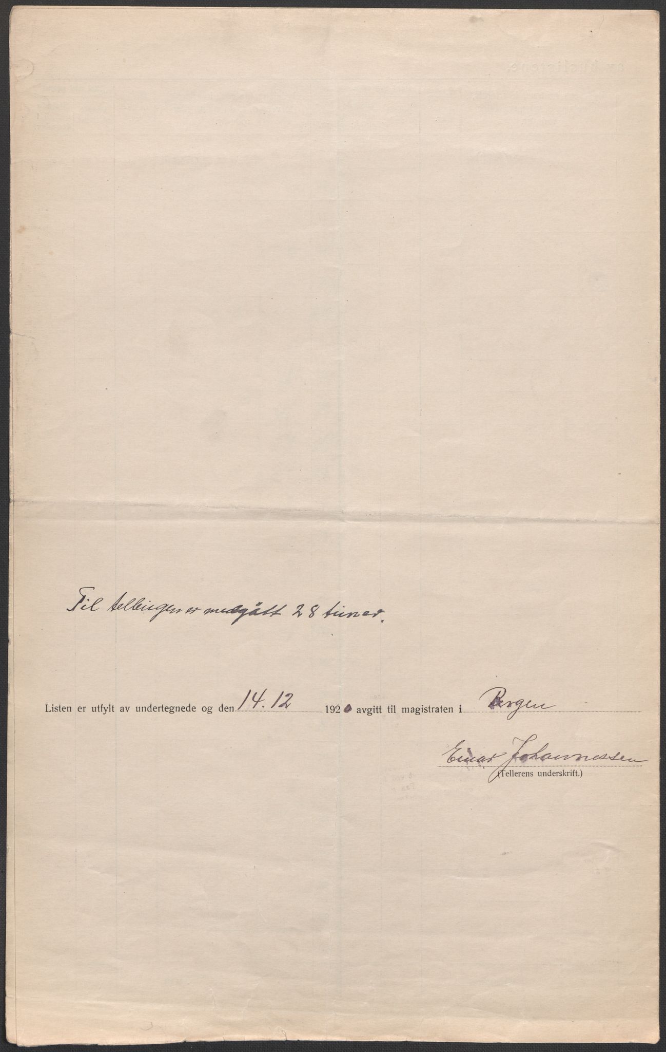 SAB, Folketelling 1920 for 1301 Bergen kjøpstad, 1920, s. 84