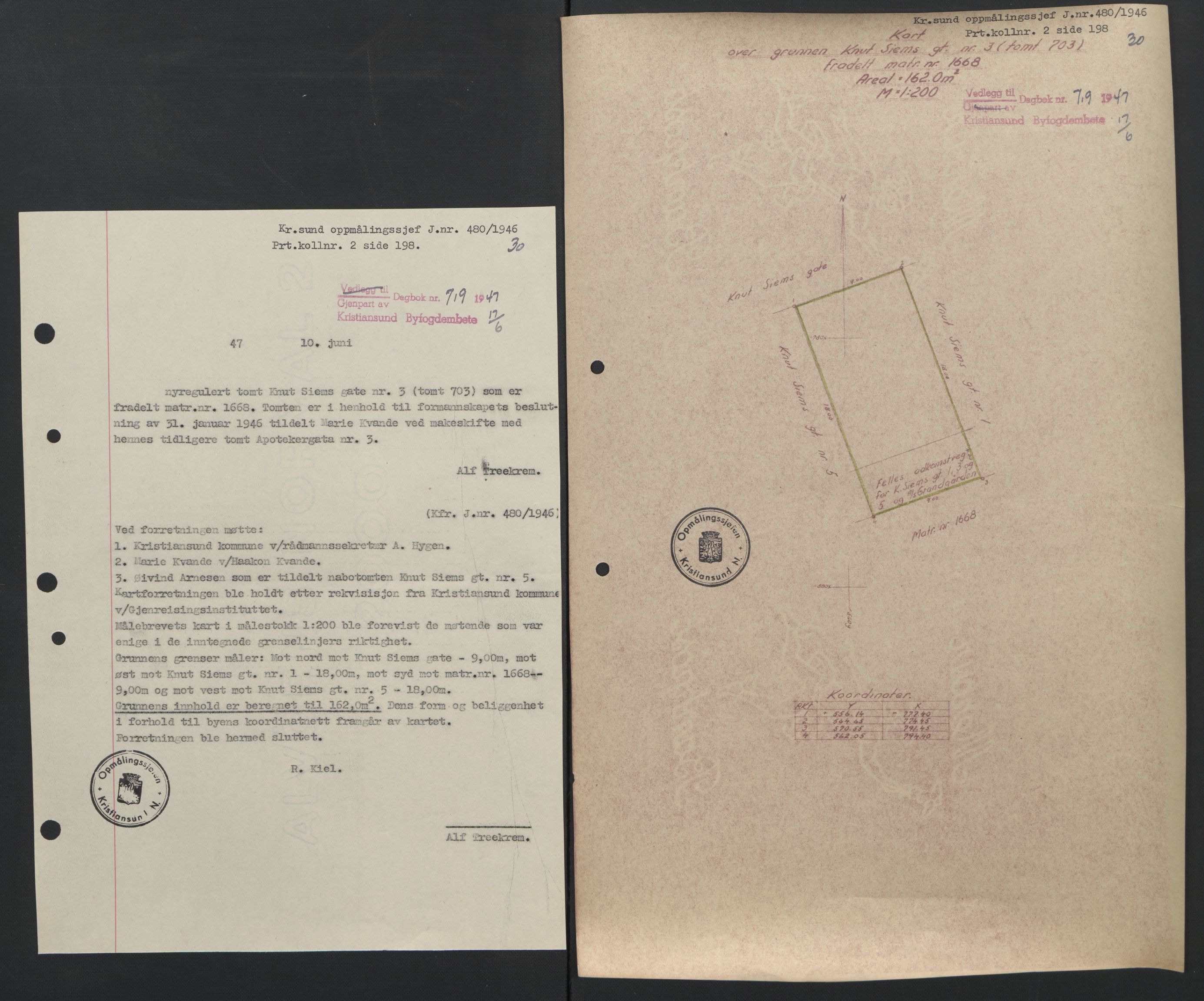 Kristiansund byfogd, AV/SAT-A-4587/A/27: Pantebok nr. 42, 1947-1950, Dagboknr: 719/1947