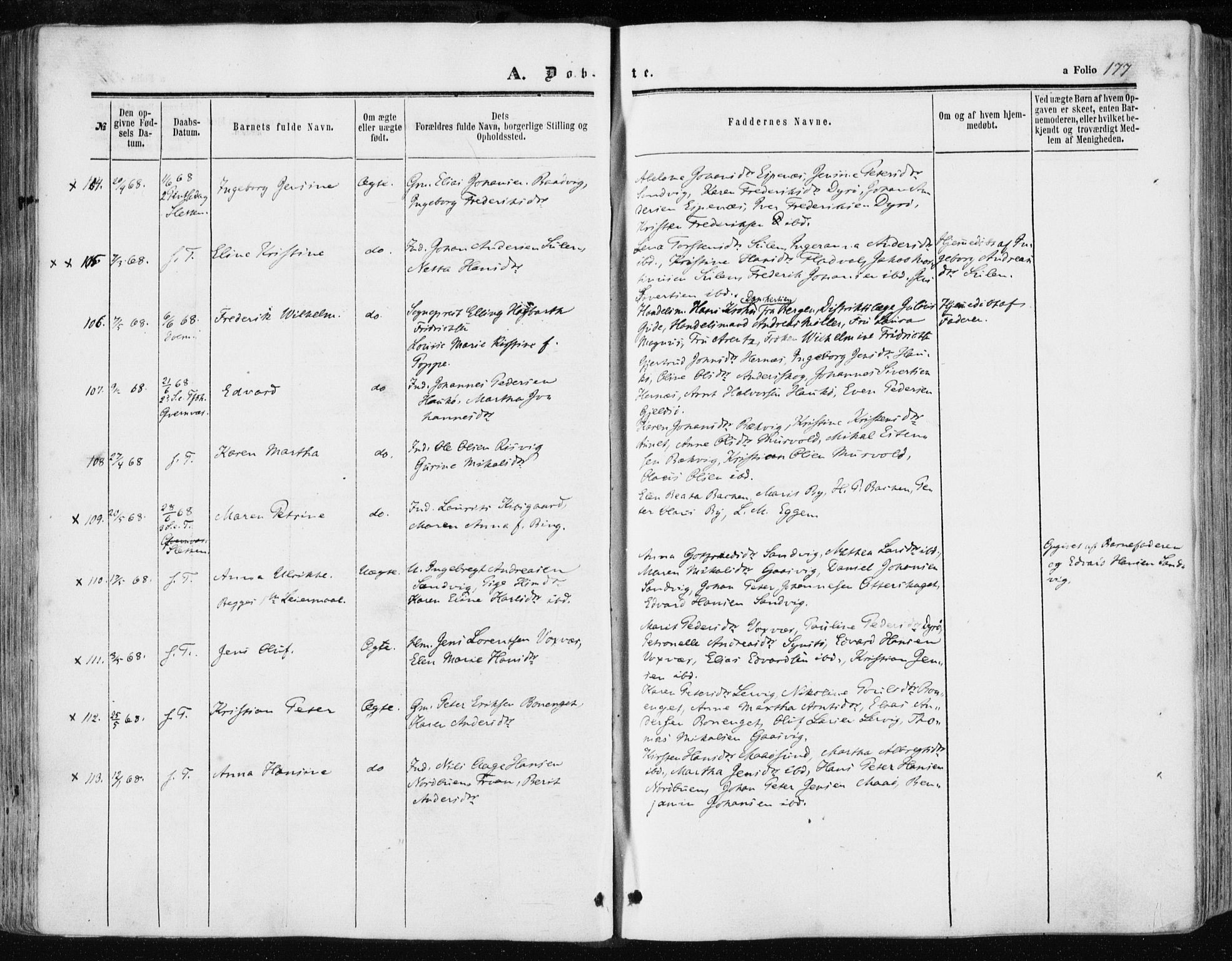 Ministerialprotokoller, klokkerbøker og fødselsregistre - Sør-Trøndelag, AV/SAT-A-1456/634/L0531: Ministerialbok nr. 634A07, 1861-1870, s. 177