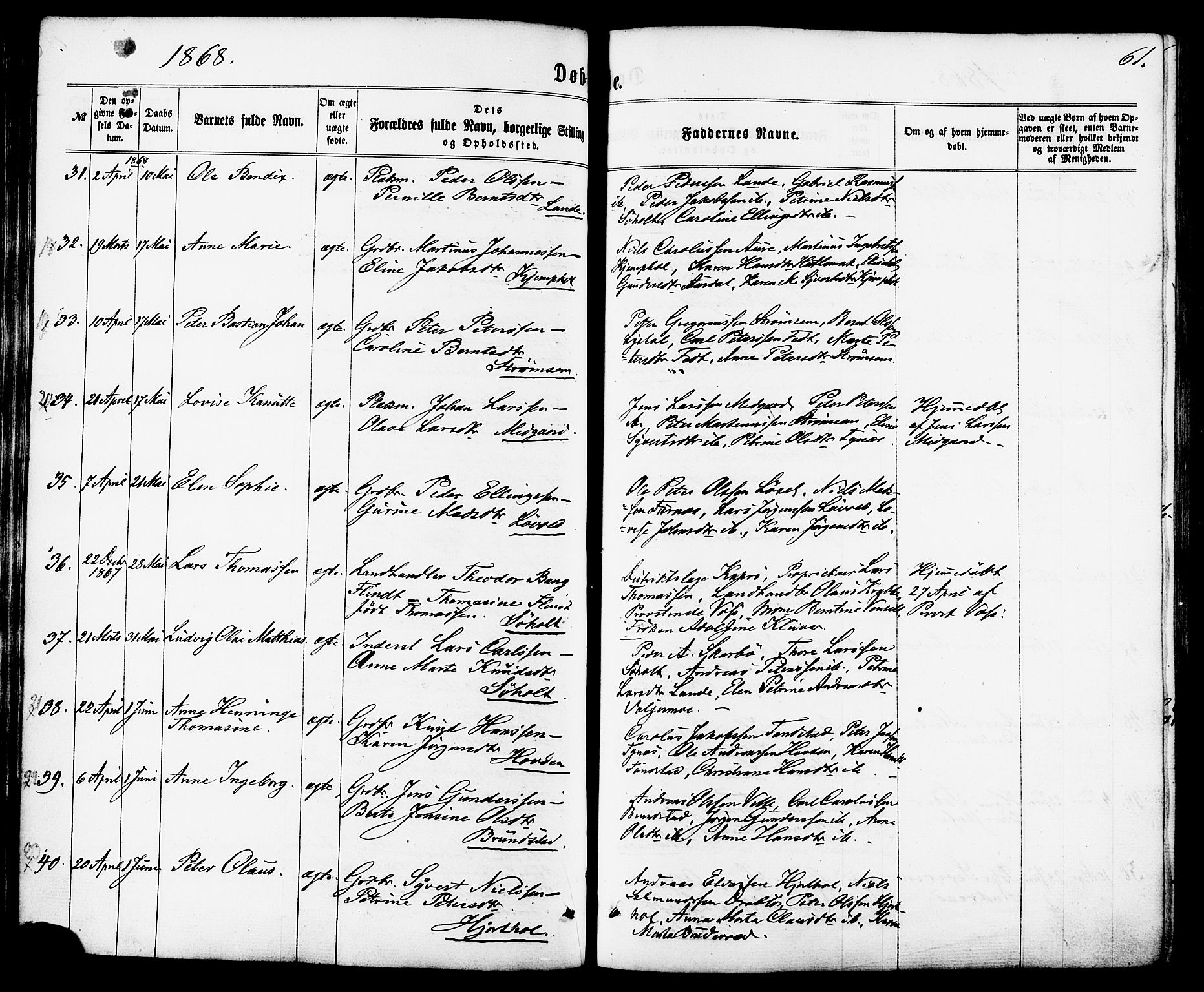 Ministerialprotokoller, klokkerbøker og fødselsregistre - Møre og Romsdal, AV/SAT-A-1454/522/L0314: Ministerialbok nr. 522A09, 1863-1877, s. 61