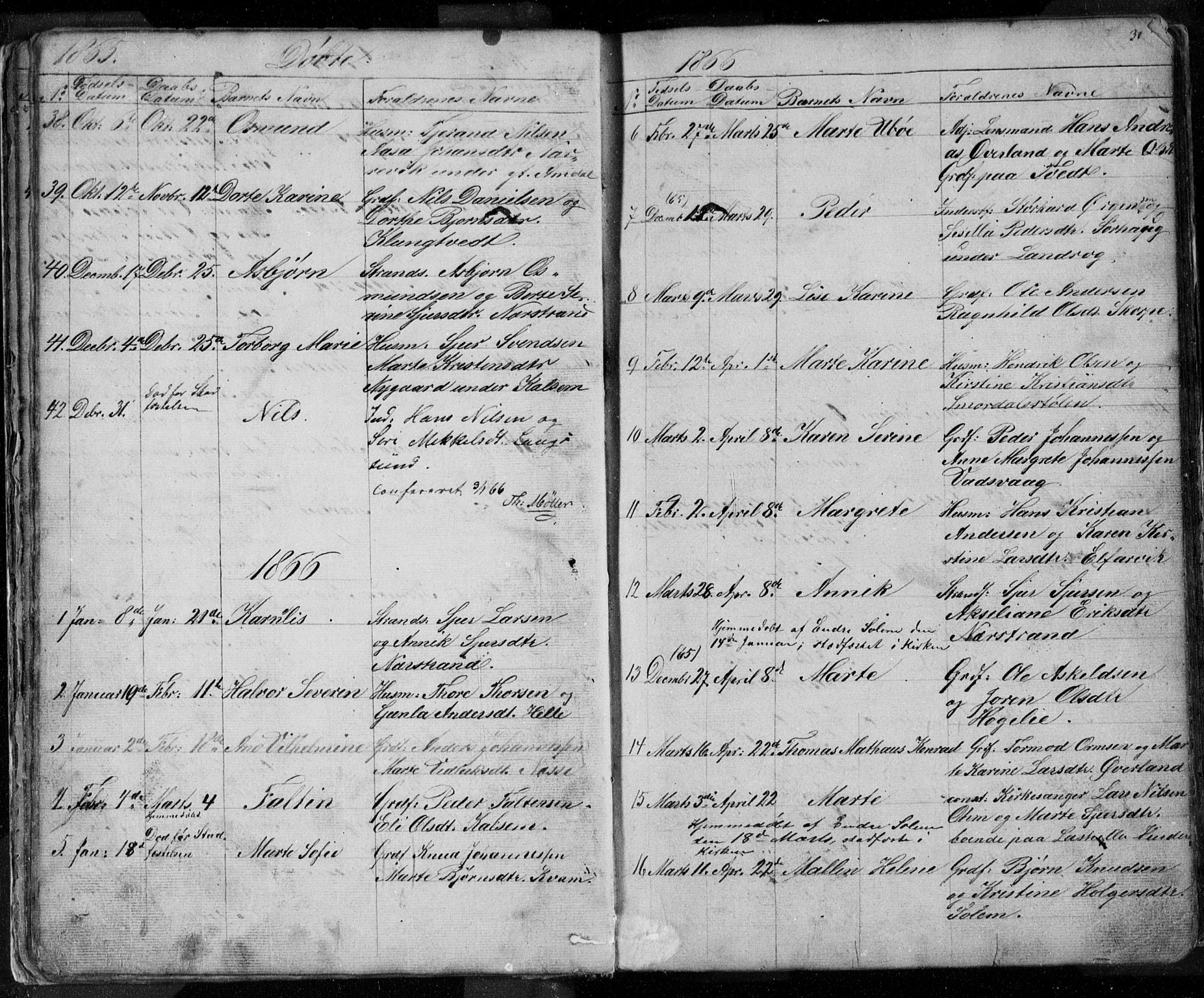 Nedstrand sokneprestkontor, AV/SAST-A-101841/01/V: Klokkerbok nr. B 3, 1848-1933, s. 30