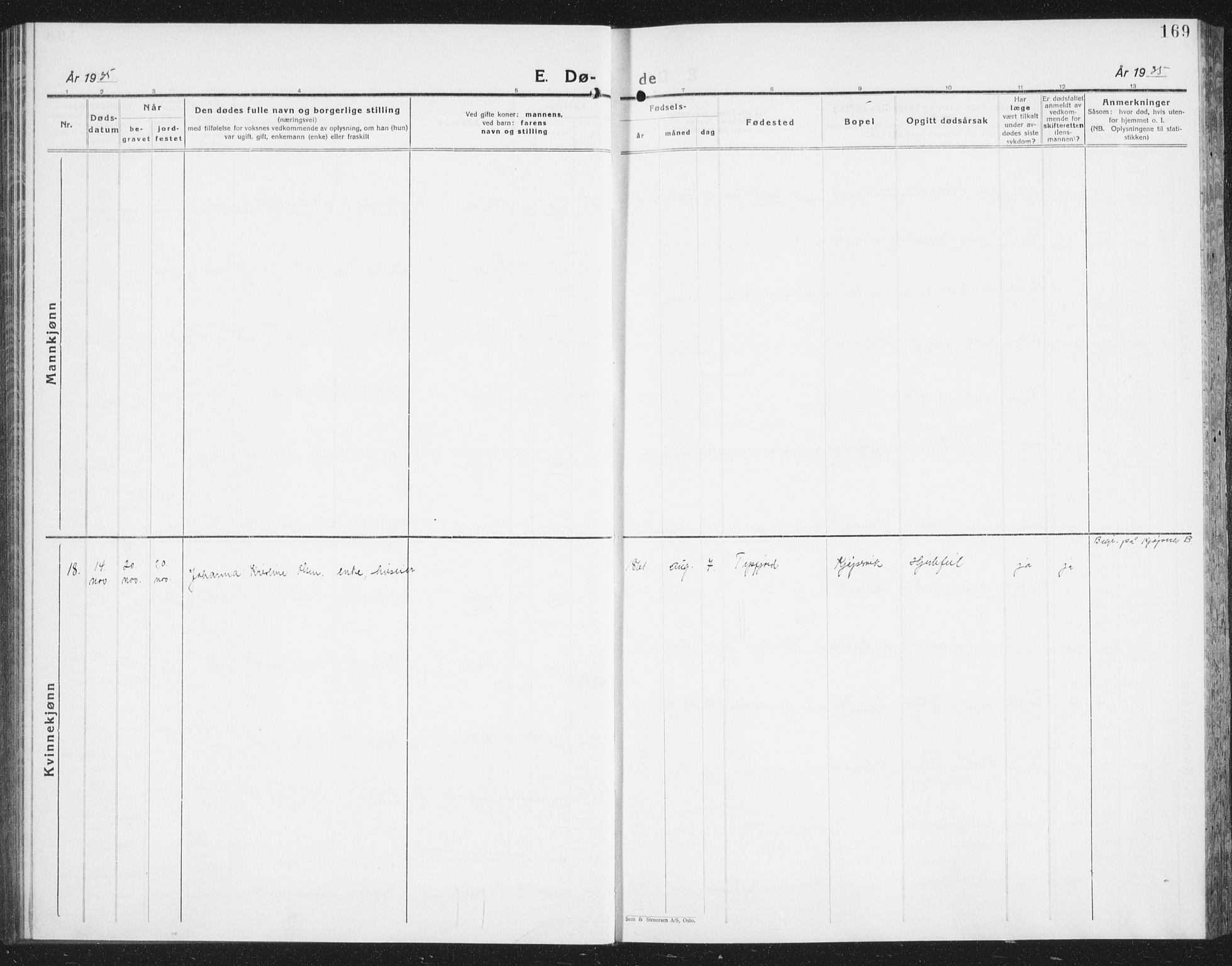 Ministerialprotokoller, klokkerbøker og fødselsregistre - Nordland, AV/SAT-A-1459/861/L0879: Klokkerbok nr. 861C05, 1926-1939, s. 169