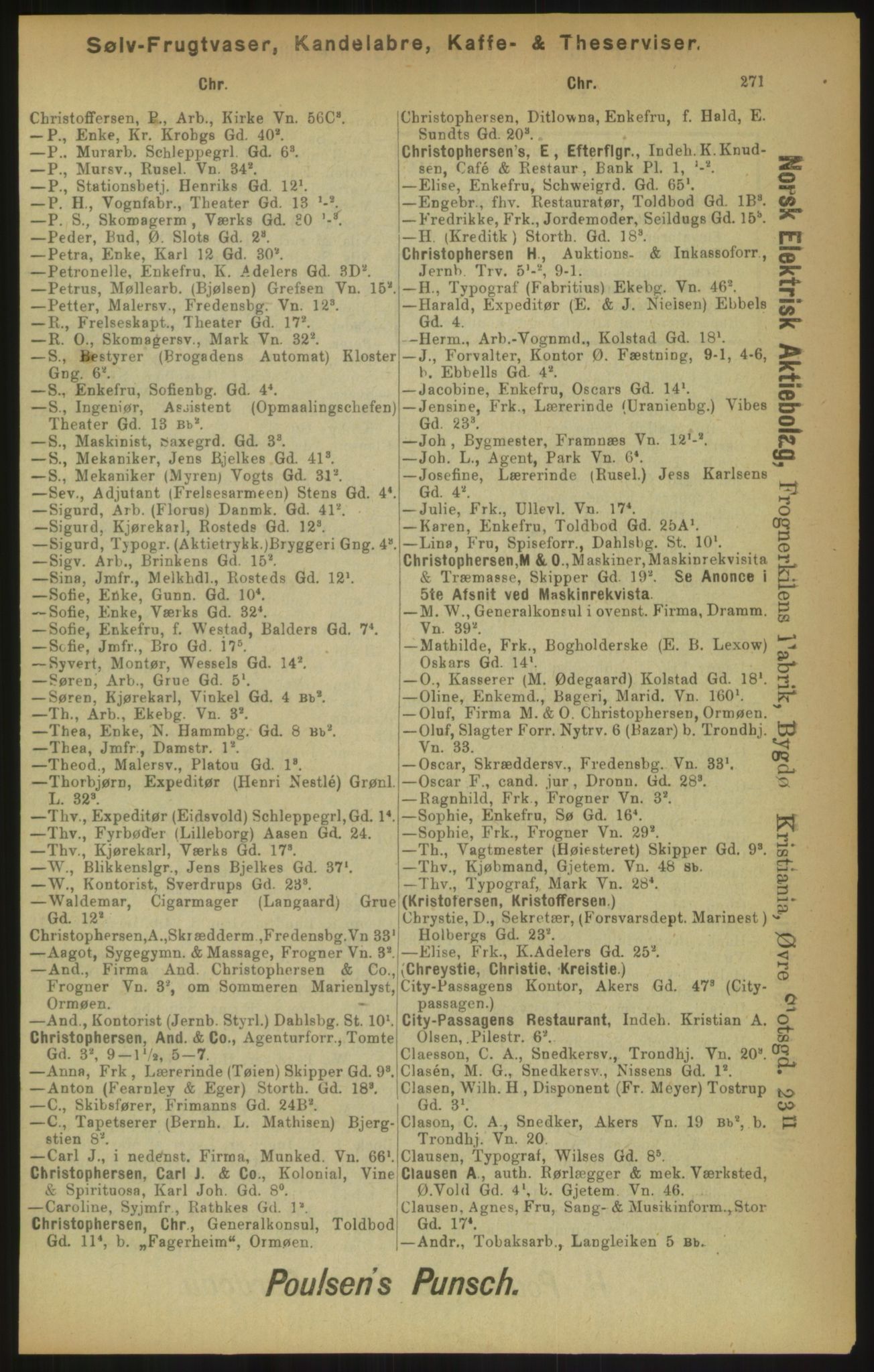 Kristiania/Oslo adressebok, PUBL/-, 1900, s. 271