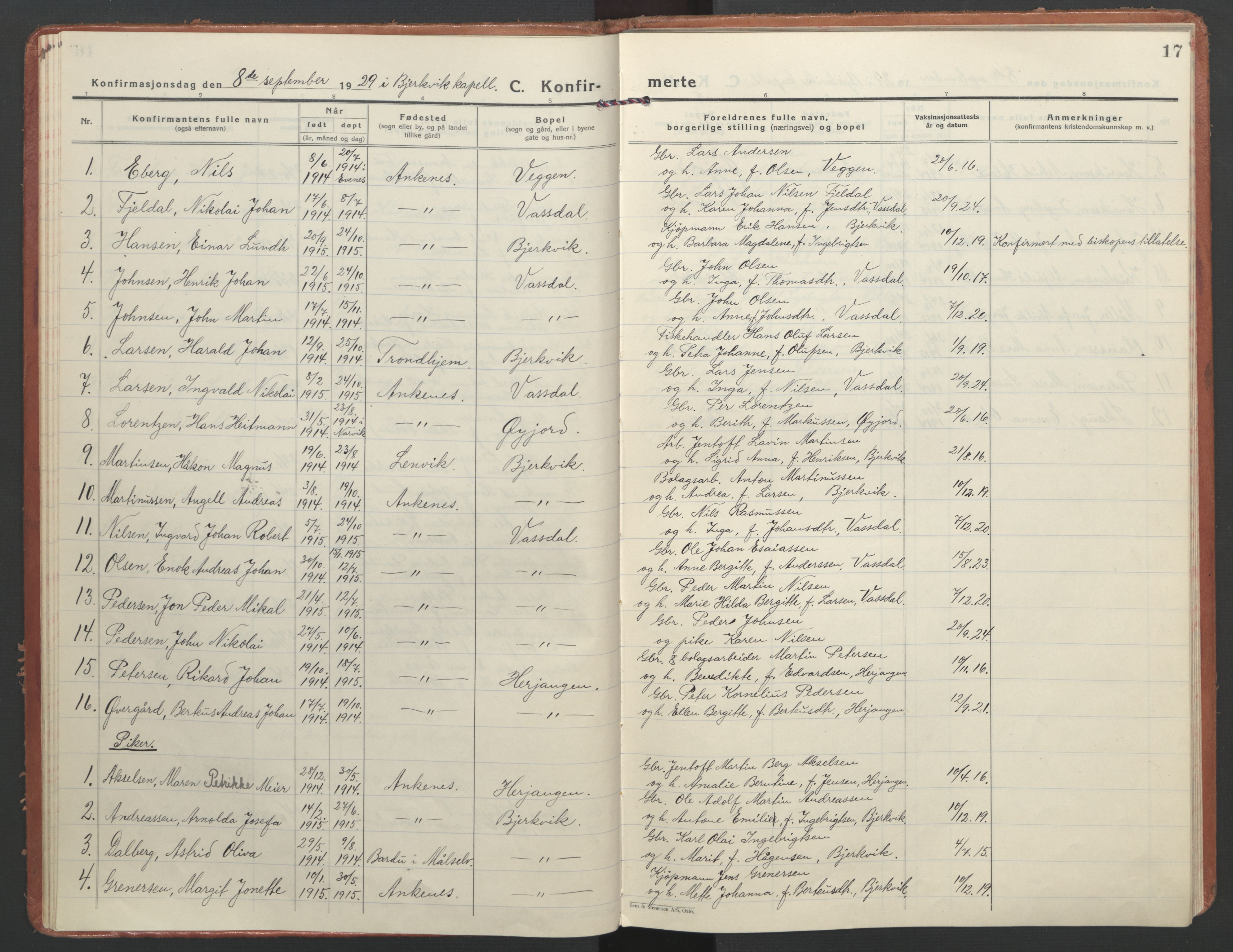 Ministerialprotokoller, klokkerbøker og fødselsregistre - Nordland, AV/SAT-A-1459/866/L0946: Ministerialbok nr. 866A09, 1926-1944, s. 17