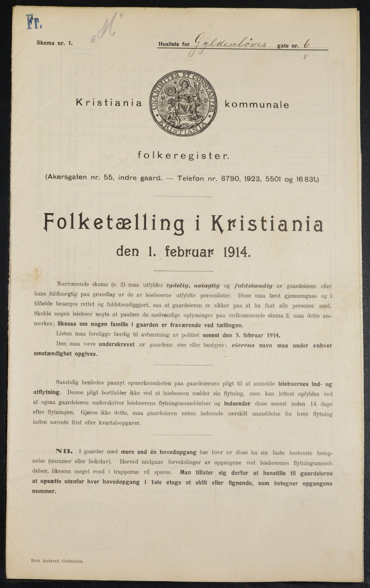 OBA, Kommunal folketelling 1.2.1914 for Kristiania, 1914, s. 32584