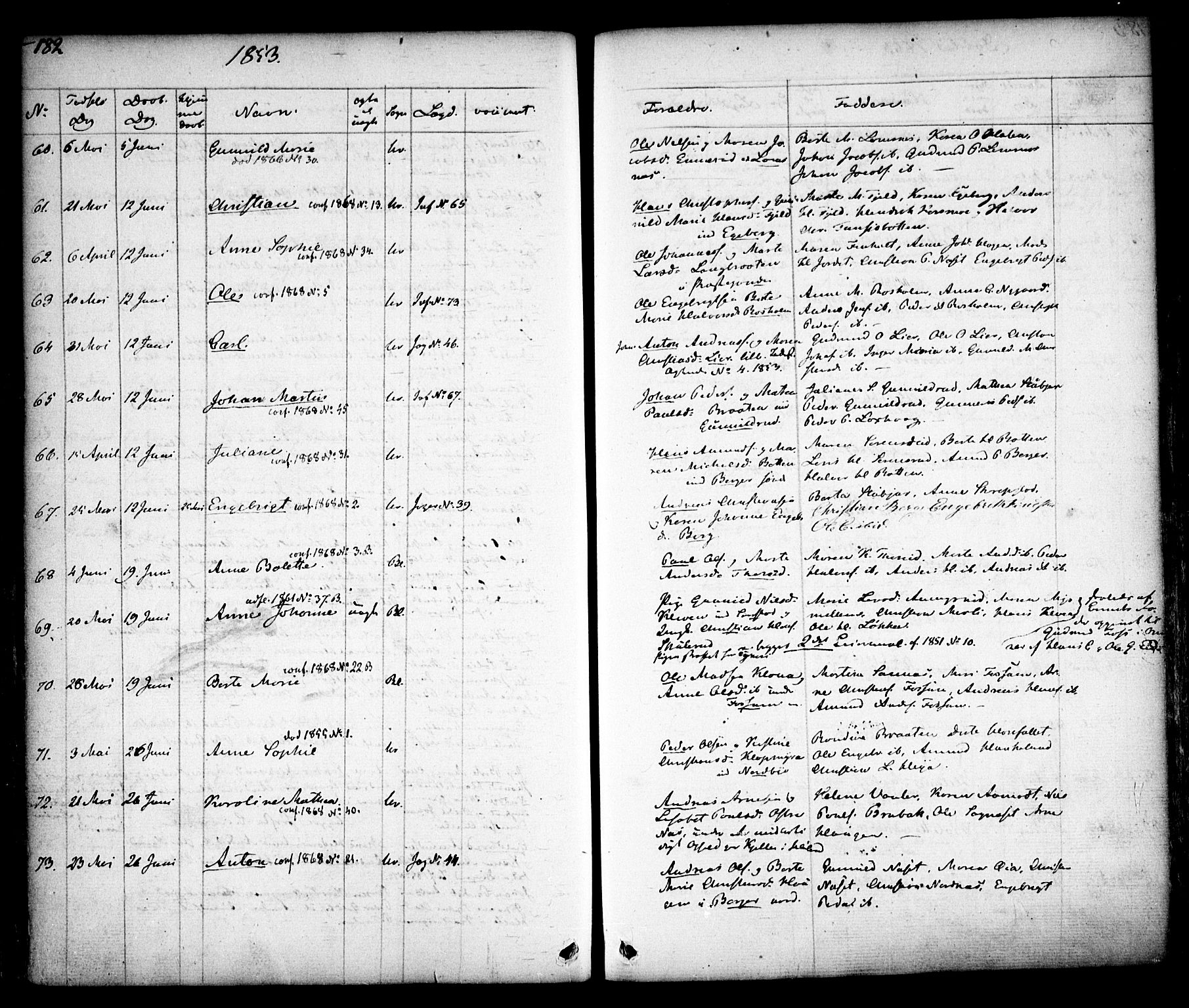 Aurskog prestekontor Kirkebøker, AV/SAO-A-10304a/F/Fa/L0006: Ministerialbok nr. I 6, 1829-1853, s. 182