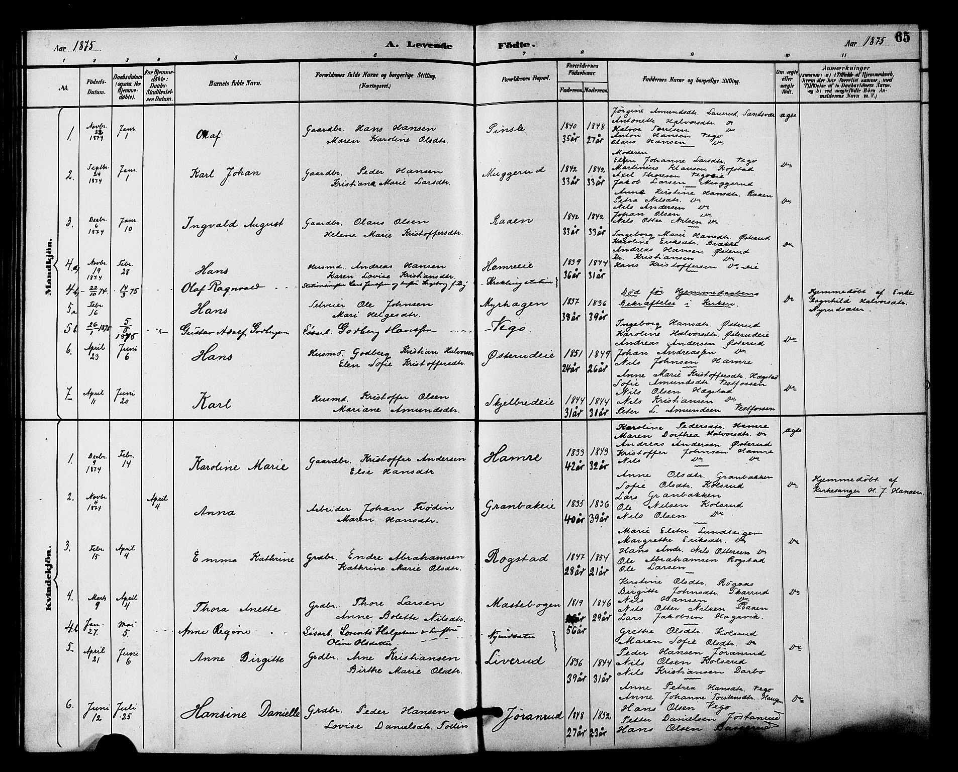 Fiskum kirkebøker, AV/SAKO-A-15/F/Fa/L0001: Ministerialbok nr. 1, 1858-1877, s. 65