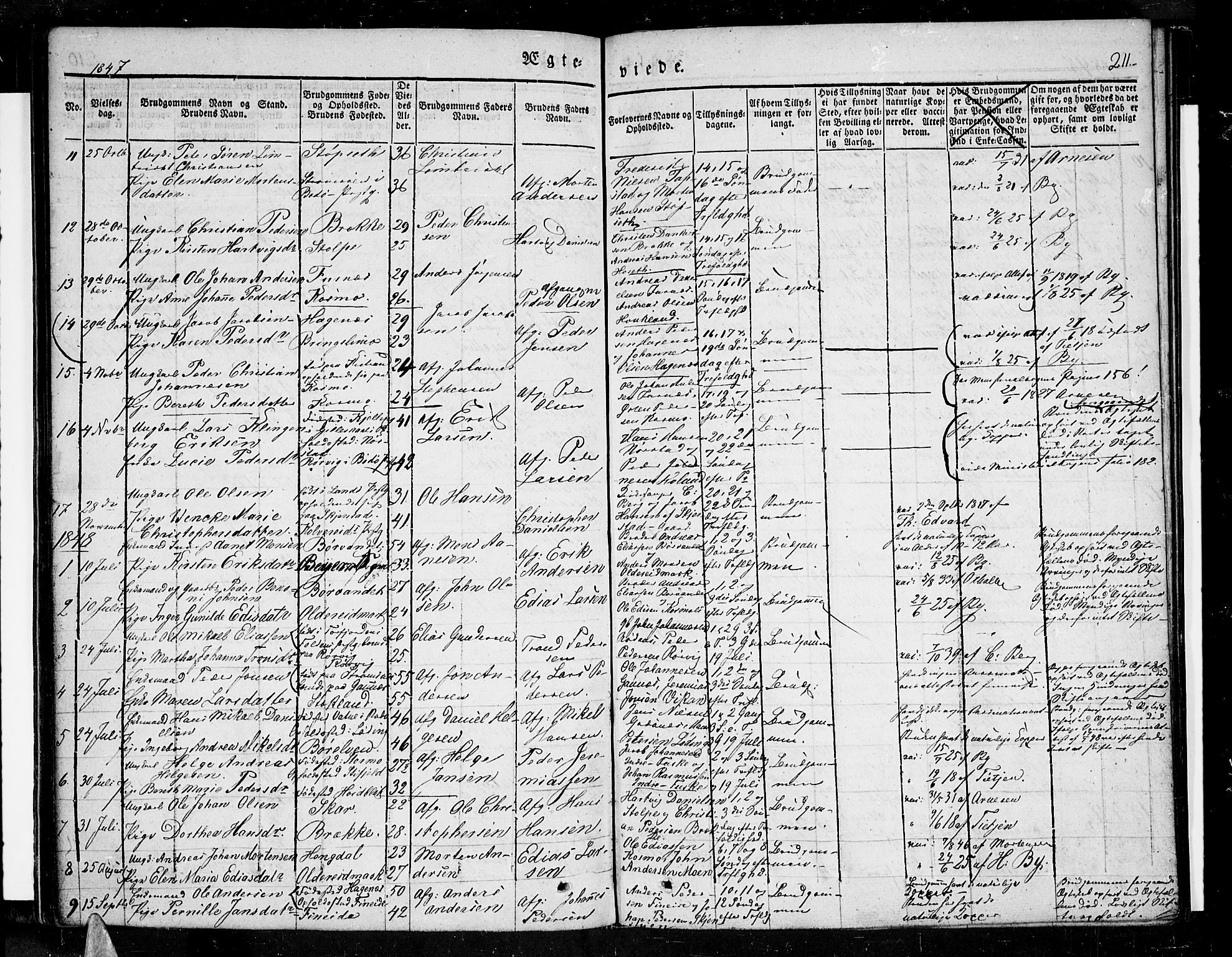 Ministerialprotokoller, klokkerbøker og fødselsregistre - Nordland, AV/SAT-A-1459/852/L0737: Ministerialbok nr. 852A07, 1833-1849, s. 211