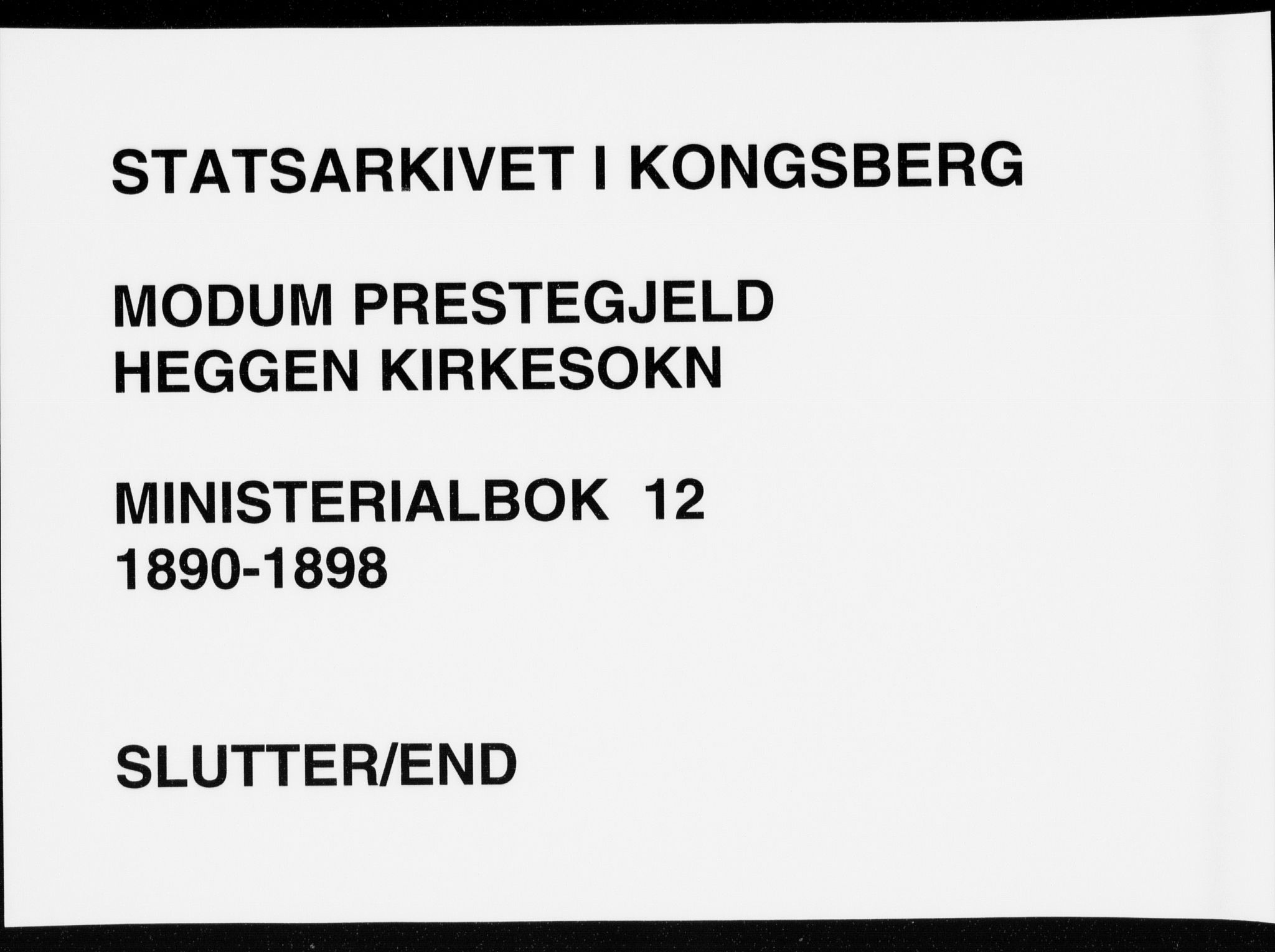 Modum kirkebøker, AV/SAKO-A-234/F/Fa/L0012: Ministerialbok nr. 12, 1890-1898