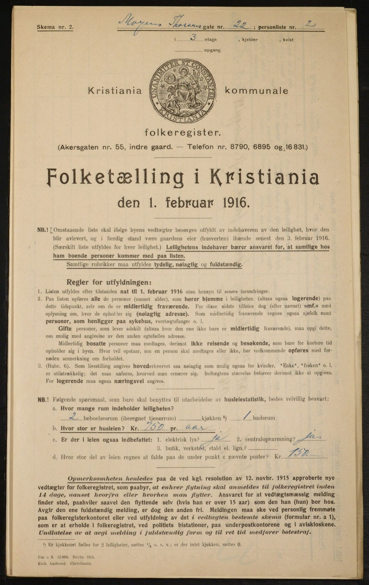 OBA, Kommunal folketelling 1.2.1916 for Kristiania, 1916, s. 67302