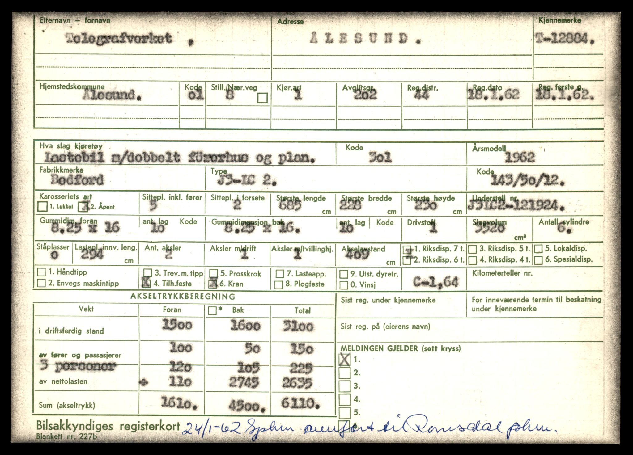 Møre og Romsdal vegkontor - Ålesund trafikkstasjon, AV/SAT-A-4099/F/Fe/L0036: Registreringskort for kjøretøy T 12831 - T 13030, 1927-1998, s. 907
