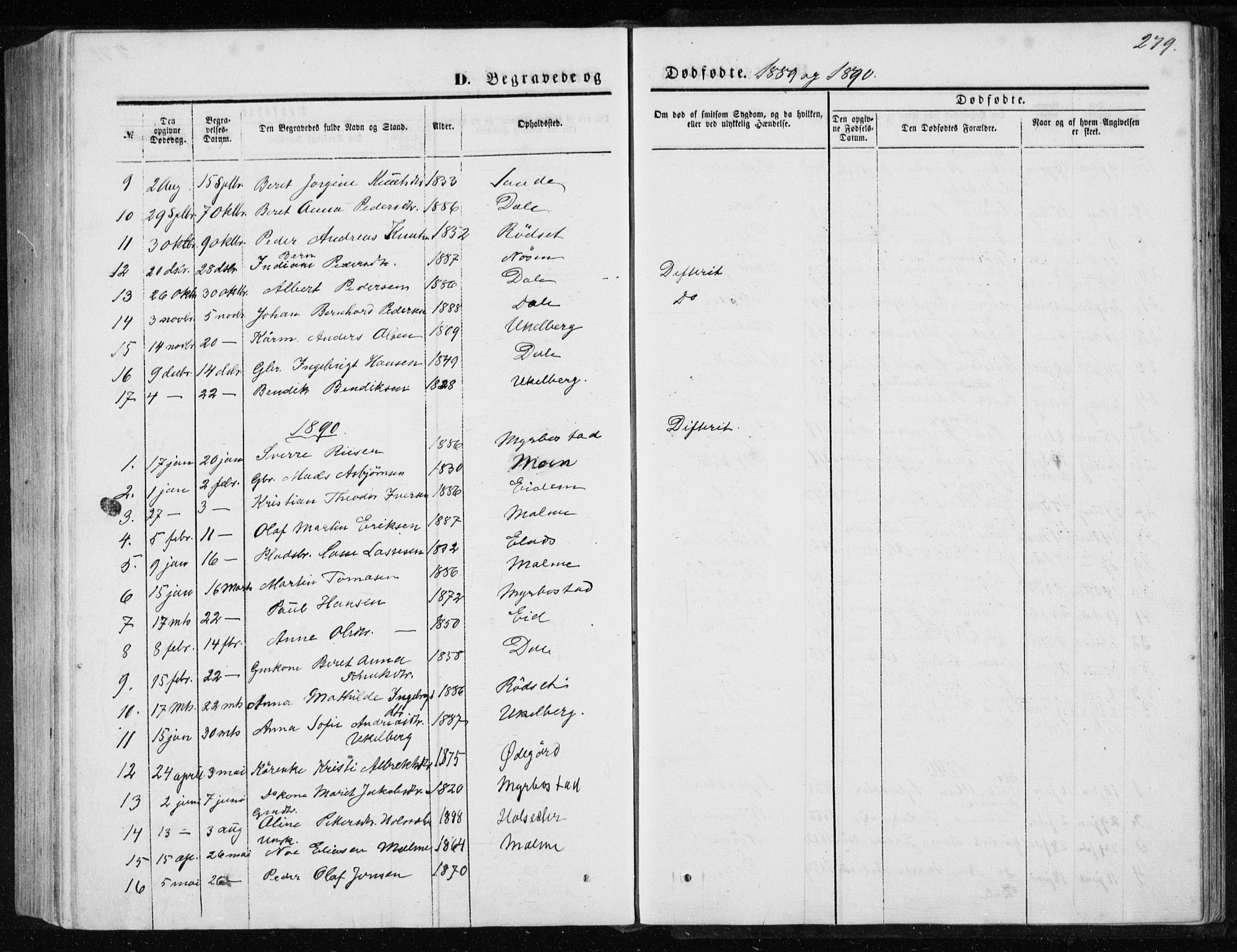 Ministerialprotokoller, klokkerbøker og fødselsregistre - Møre og Romsdal, SAT/A-1454/565/L0754: Klokkerbok nr. 565C03, 1870-1896, s. 279