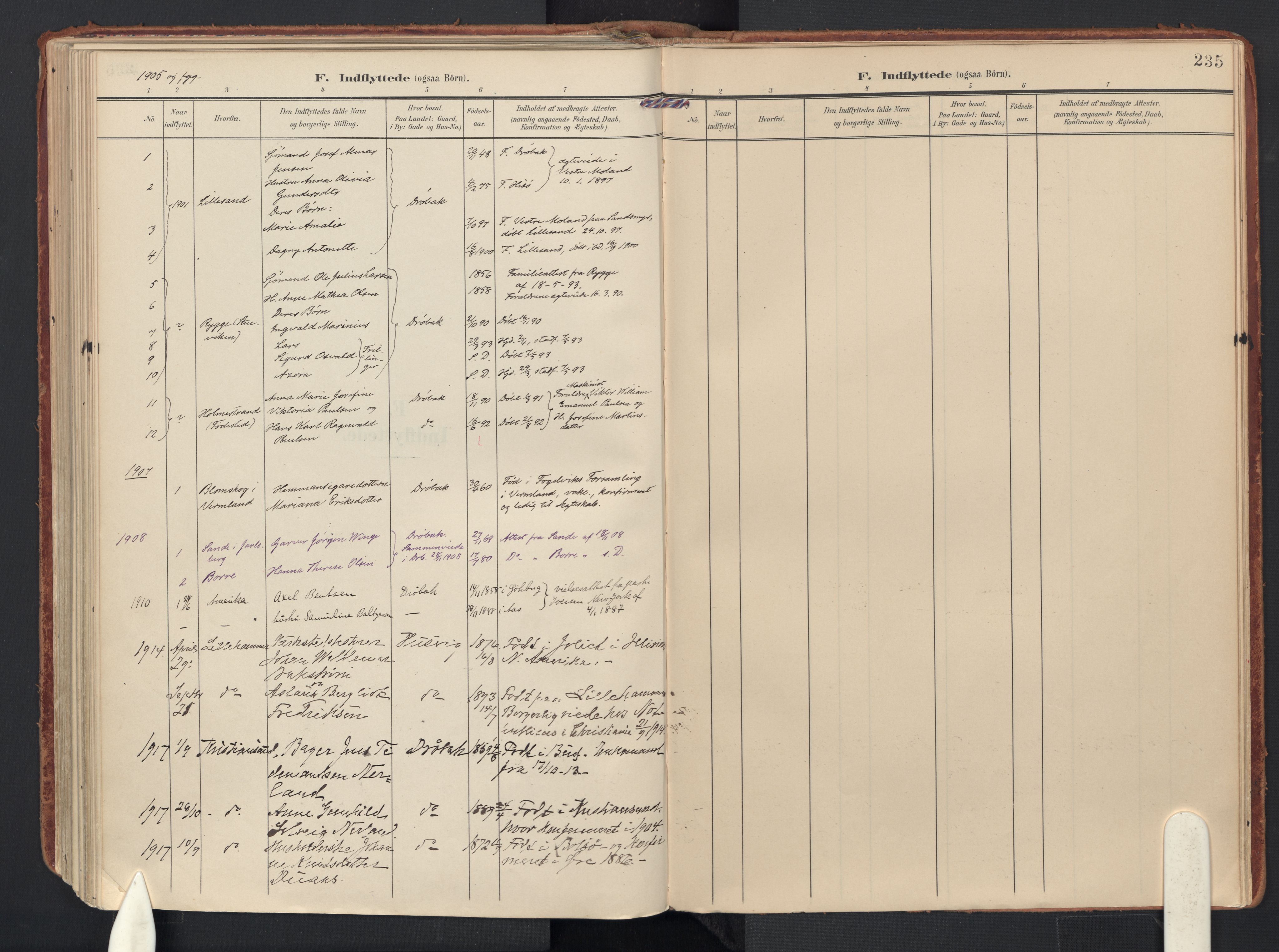 Drøbak prestekontor Kirkebøker, AV/SAO-A-10142a/F/Fb/L0003: Ministerialbok nr. II 3, 1897-1918, s. 235