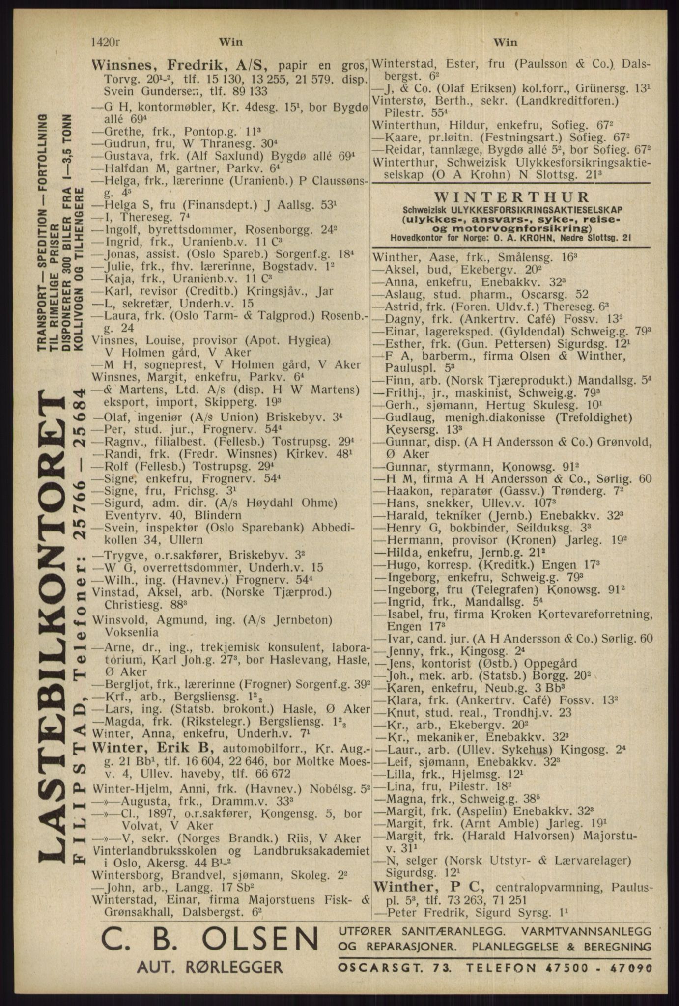 Kristiania/Oslo adressebok, PUBL/-, 1934, s. 1420