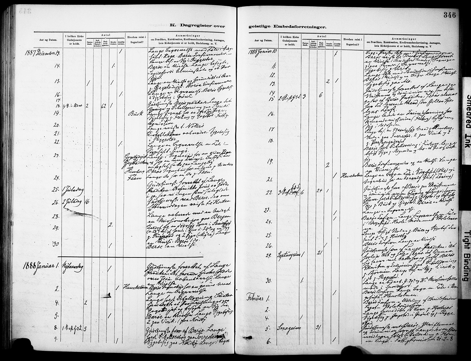 Sandar kirkebøker, AV/SAKO-A-243/F/Fa/L0013: Ministerialbok nr. 13, 1883-1895, s. 346